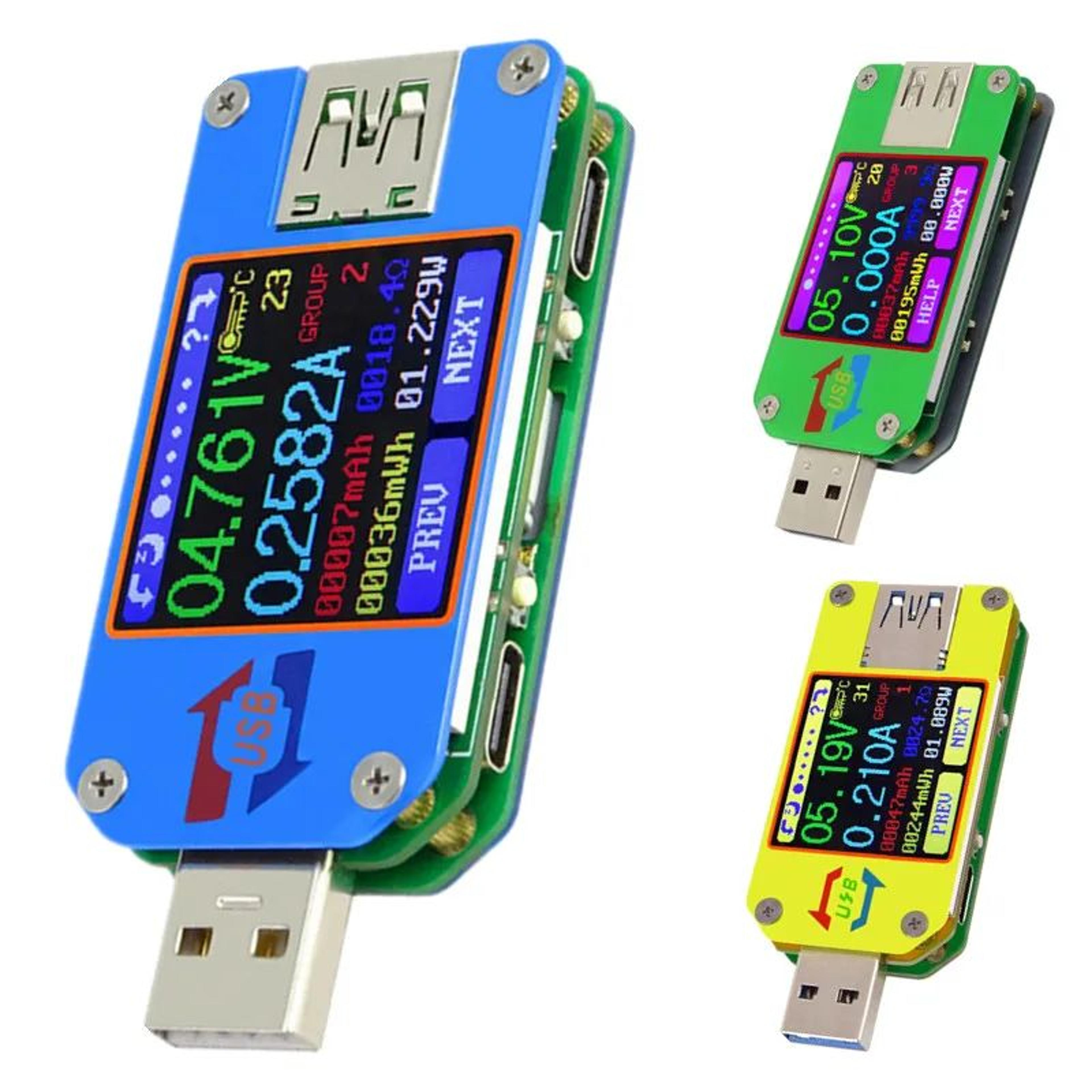USB TypeC Digital Voltmeter Ammeter  144 In Color LCD Power Meter Quick Charger Power Bank Detector 1
