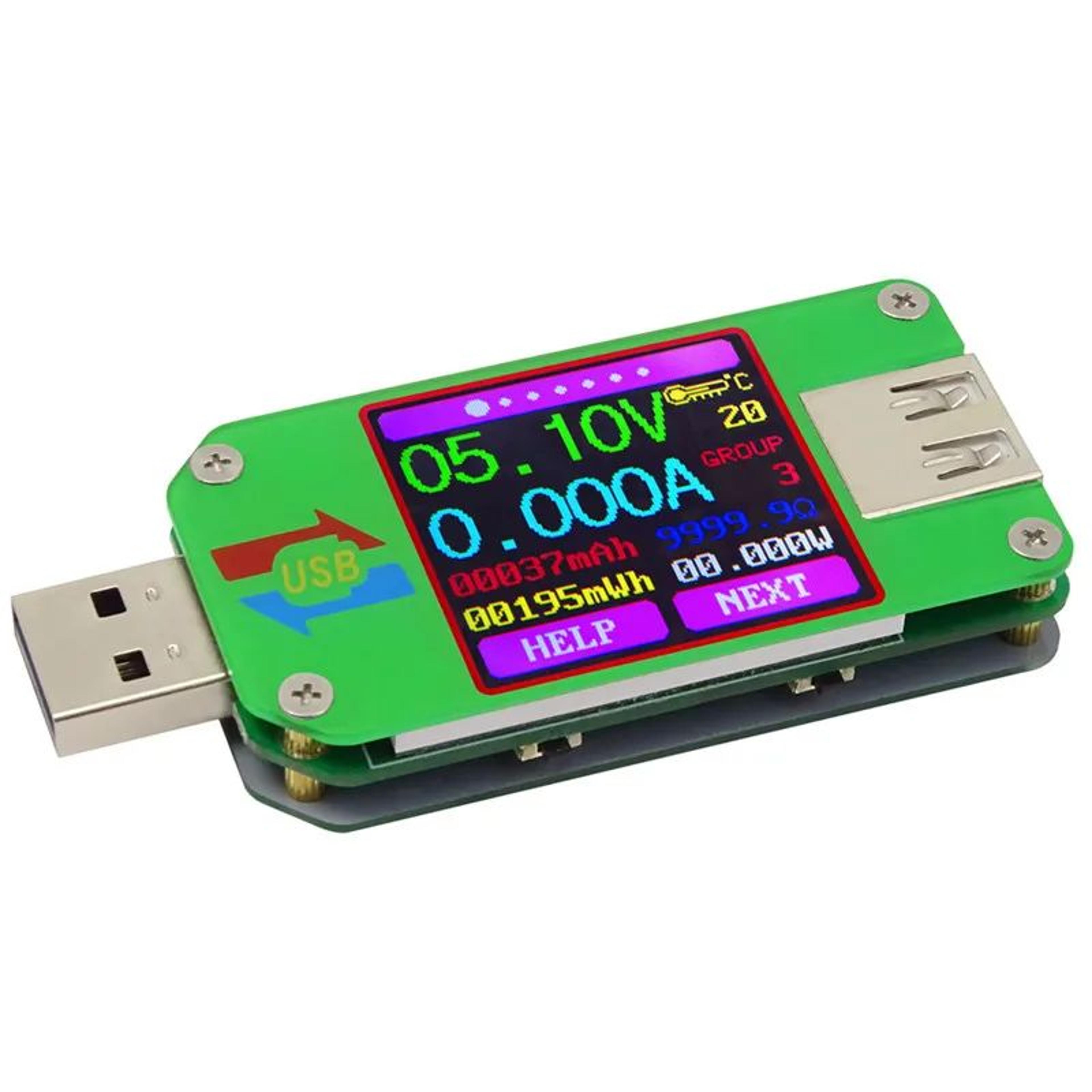 USB TypeC Digital Voltmeter Ammeter  144 In Color LCD Power Meter Quick Charger Power Bank Detector 6