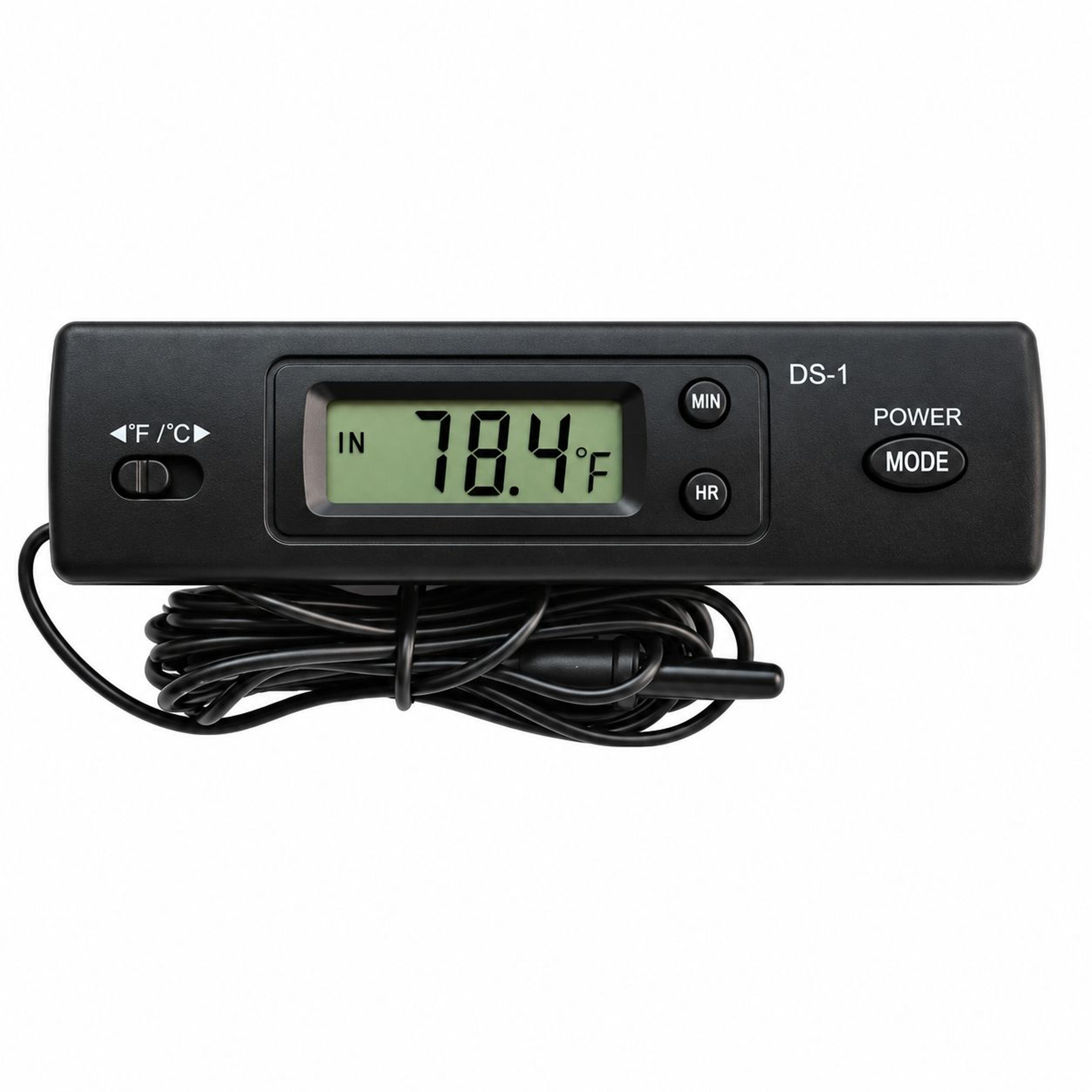 Digital Indoor Outdoor Thermometer  Dual Sensor LCD Temperature Monitor With Clock For Car Aquarium 0