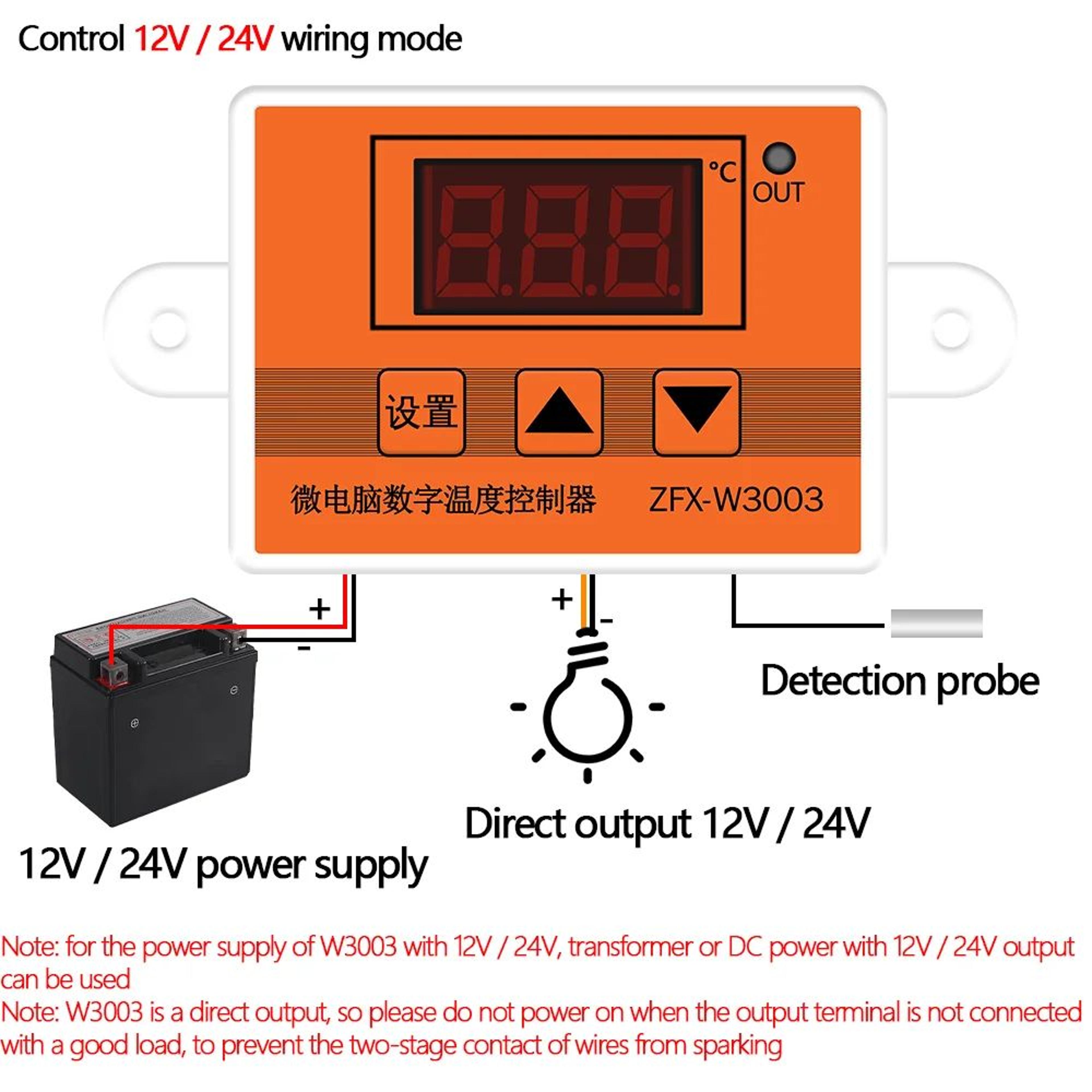 Digital Temperature Controller Thermostat  12V 24V 240V KType Thermocouple Heat Regulator For Incub