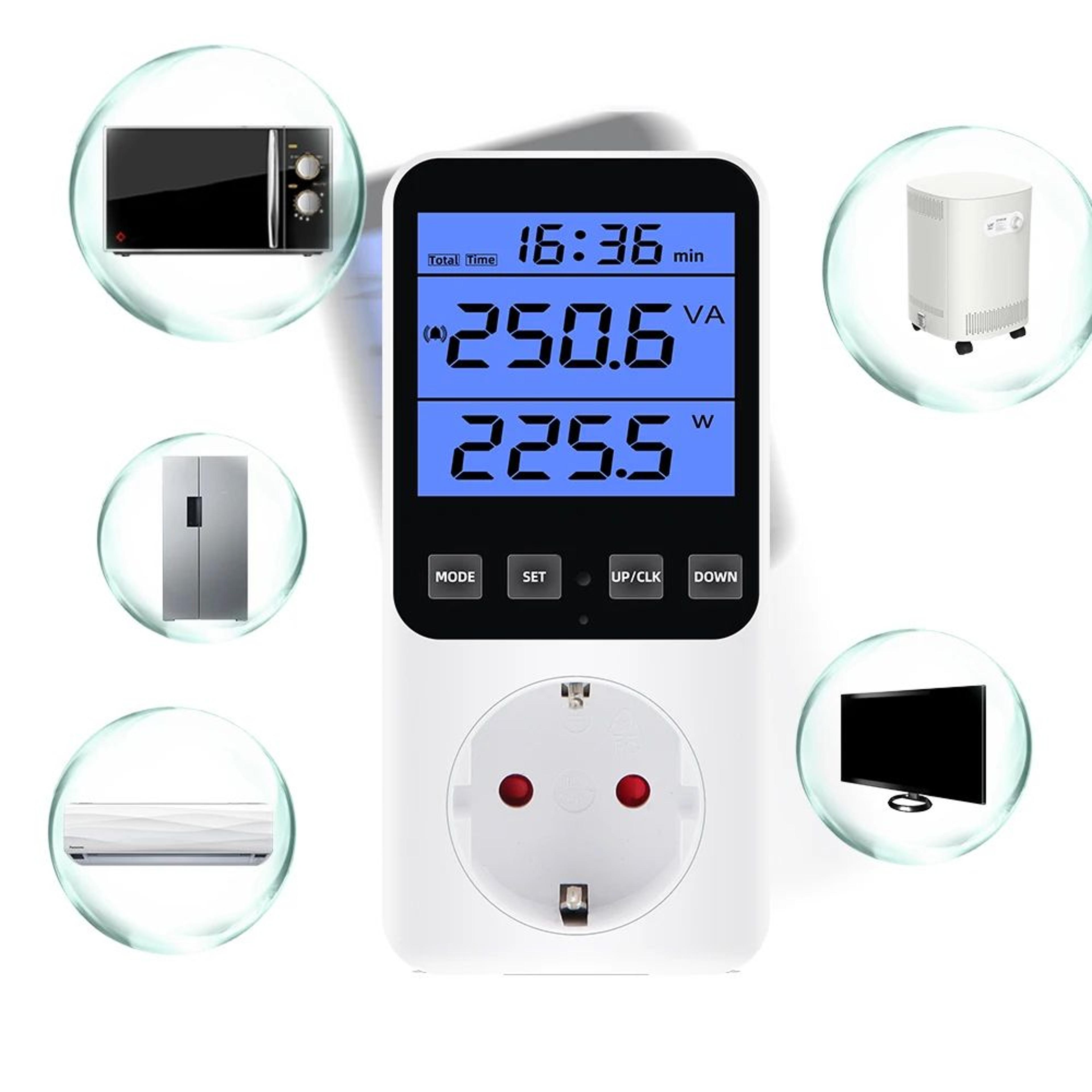 Digital Power Energy Meter  120V 15A LCD Wattmeter Socket Analyzer With KWh Voltage Current  Cost M 1