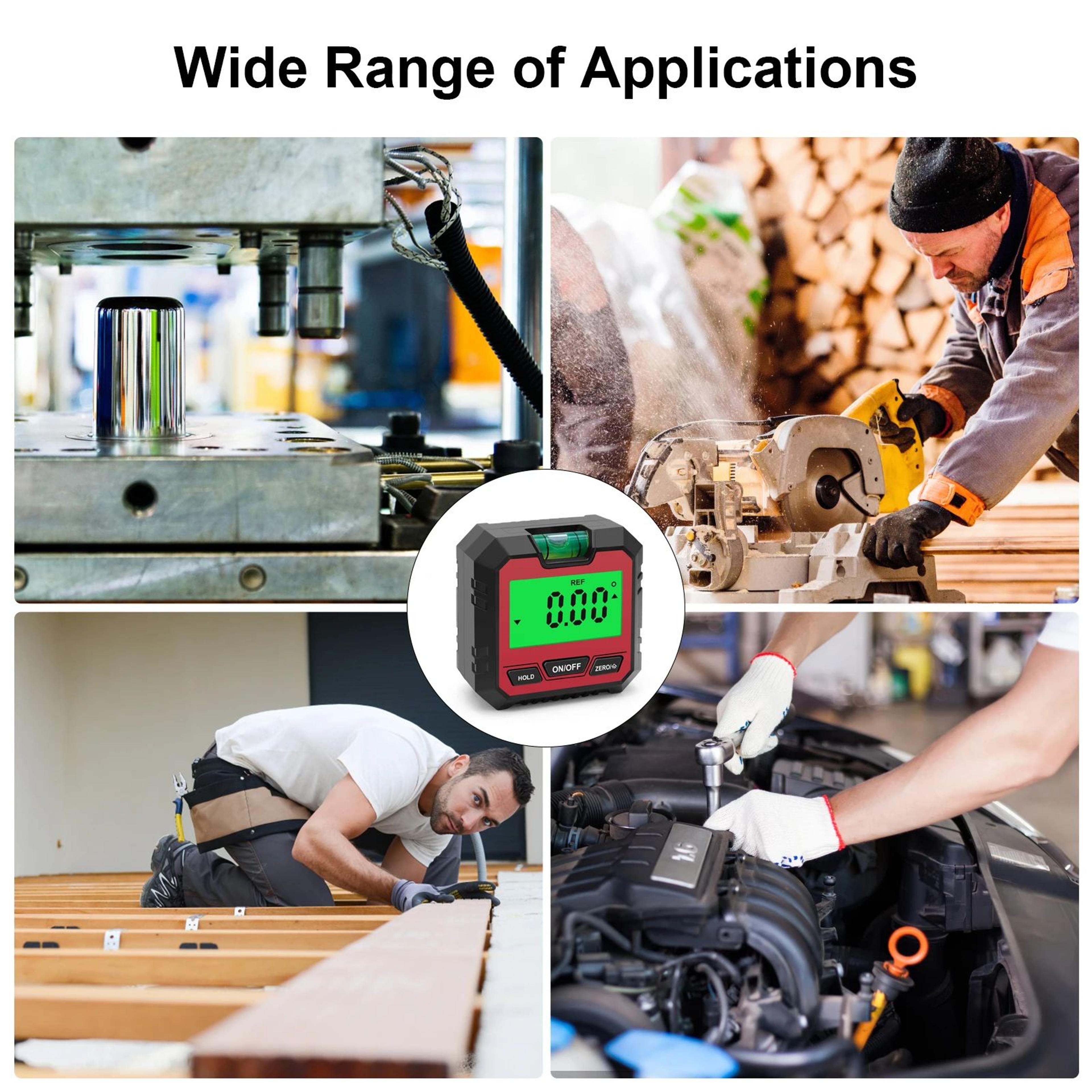 Digital Protractor  4x90 Electronic Inclinometer Magnetic Angle Finder With Backlit LCD Level Gauge 3