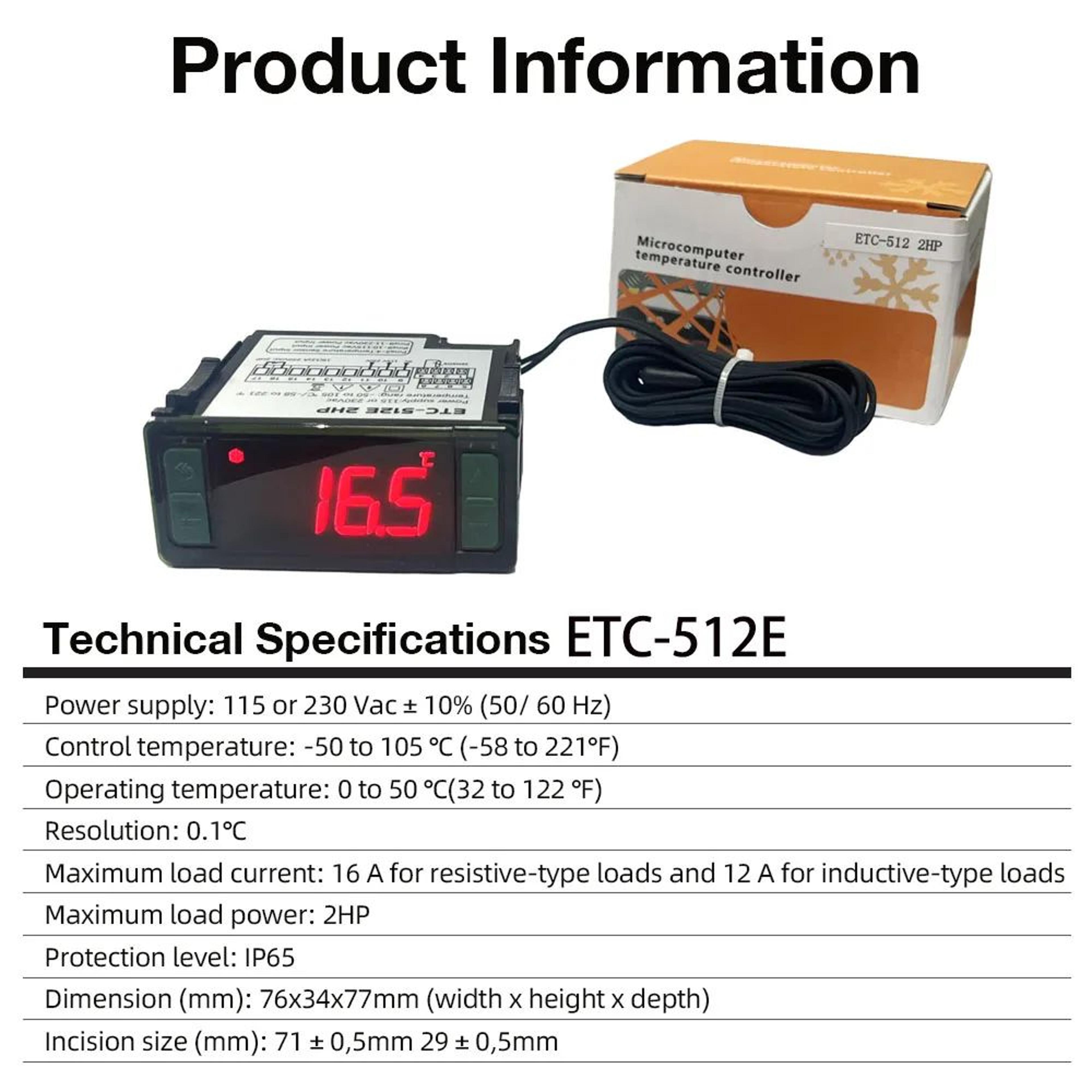 Digital Temperature Controller  58F To 221F LCD Electronic Thermostat For Heating Cooling Defrostin 6