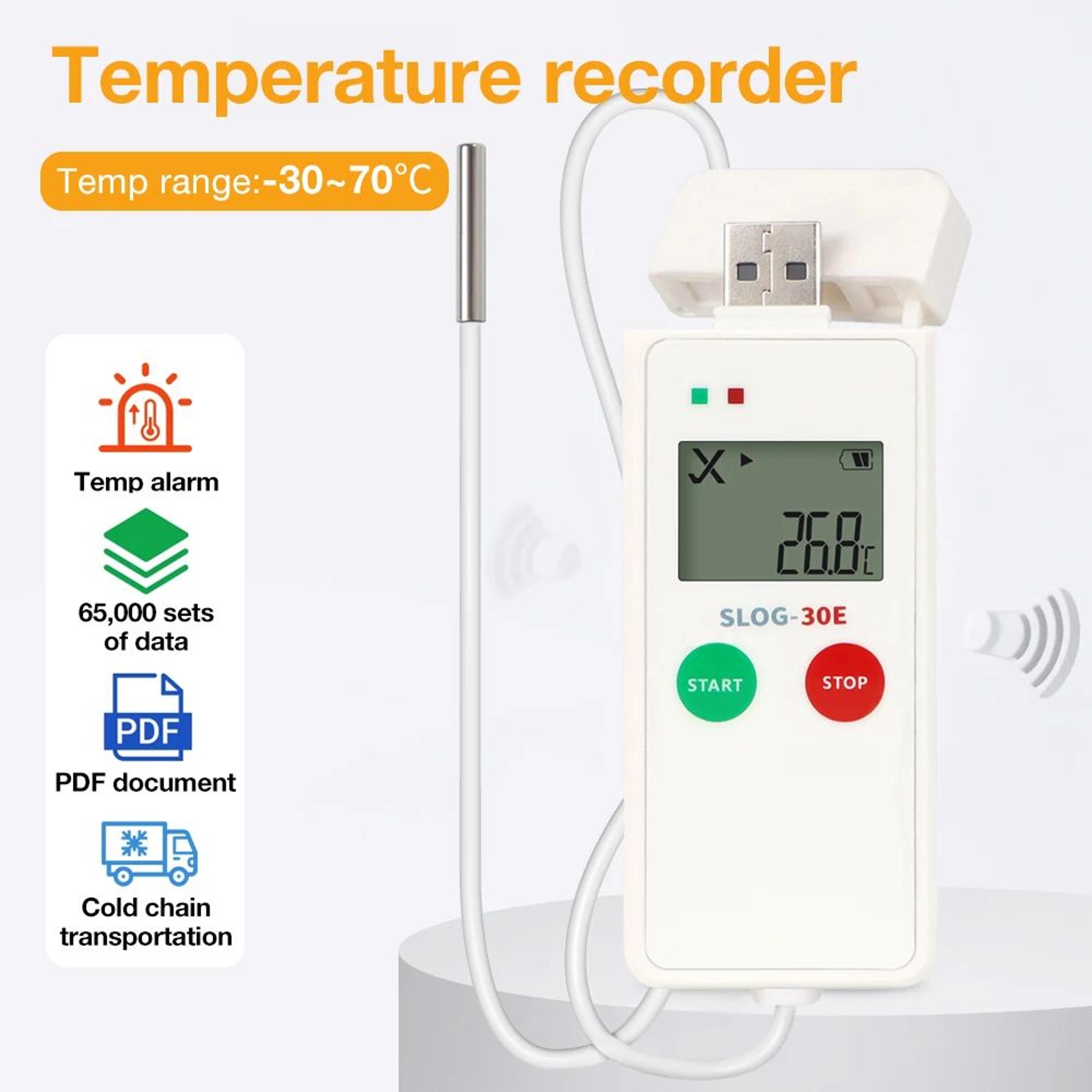USB Temperature Data Logger  65000Point High Precision NTC Sensor Recorder For Cold Chain Warehouse 1