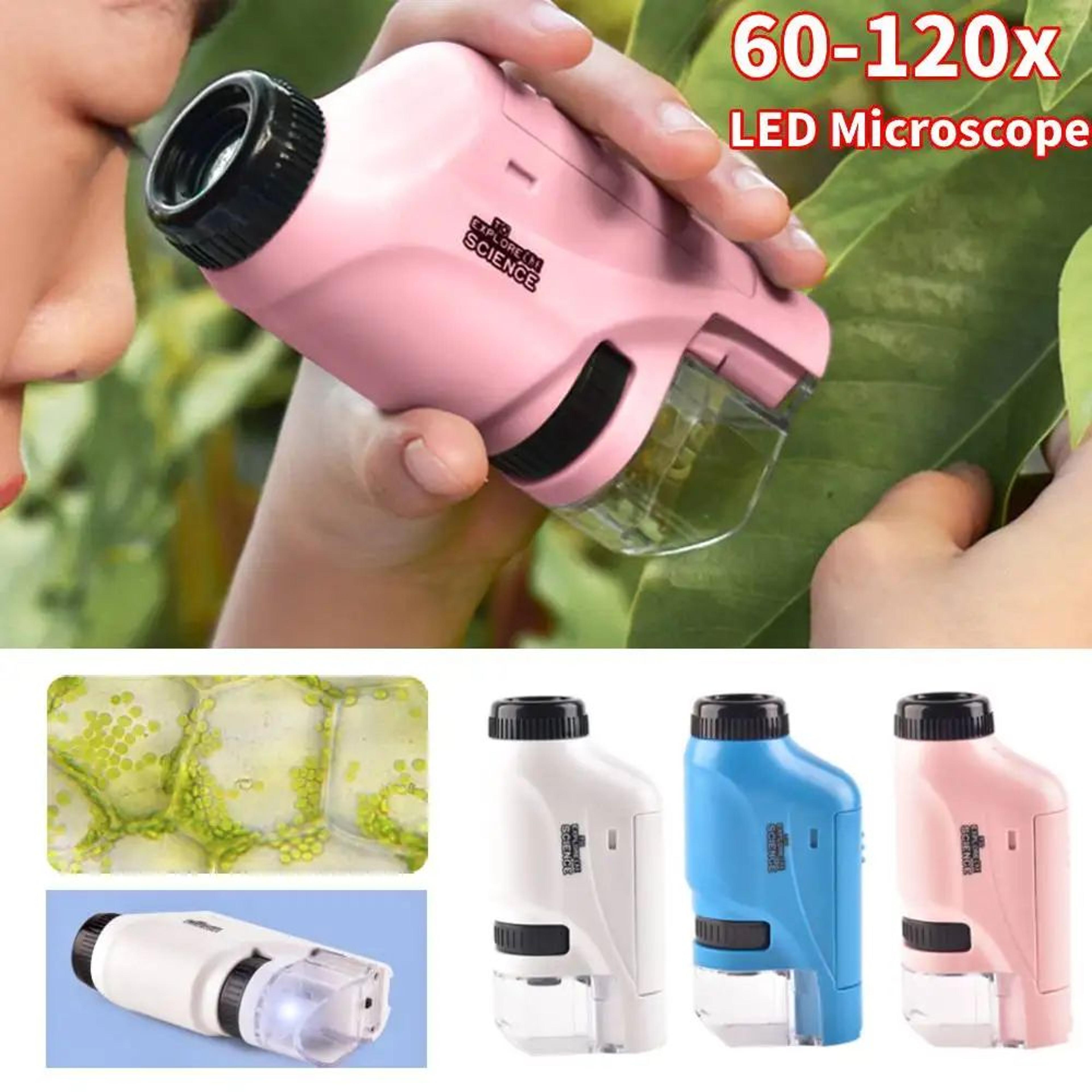 Kids Handheld Microscope Kit  60X120X Pocket Science Microscope With LED Light  Phone Viewing For S 0