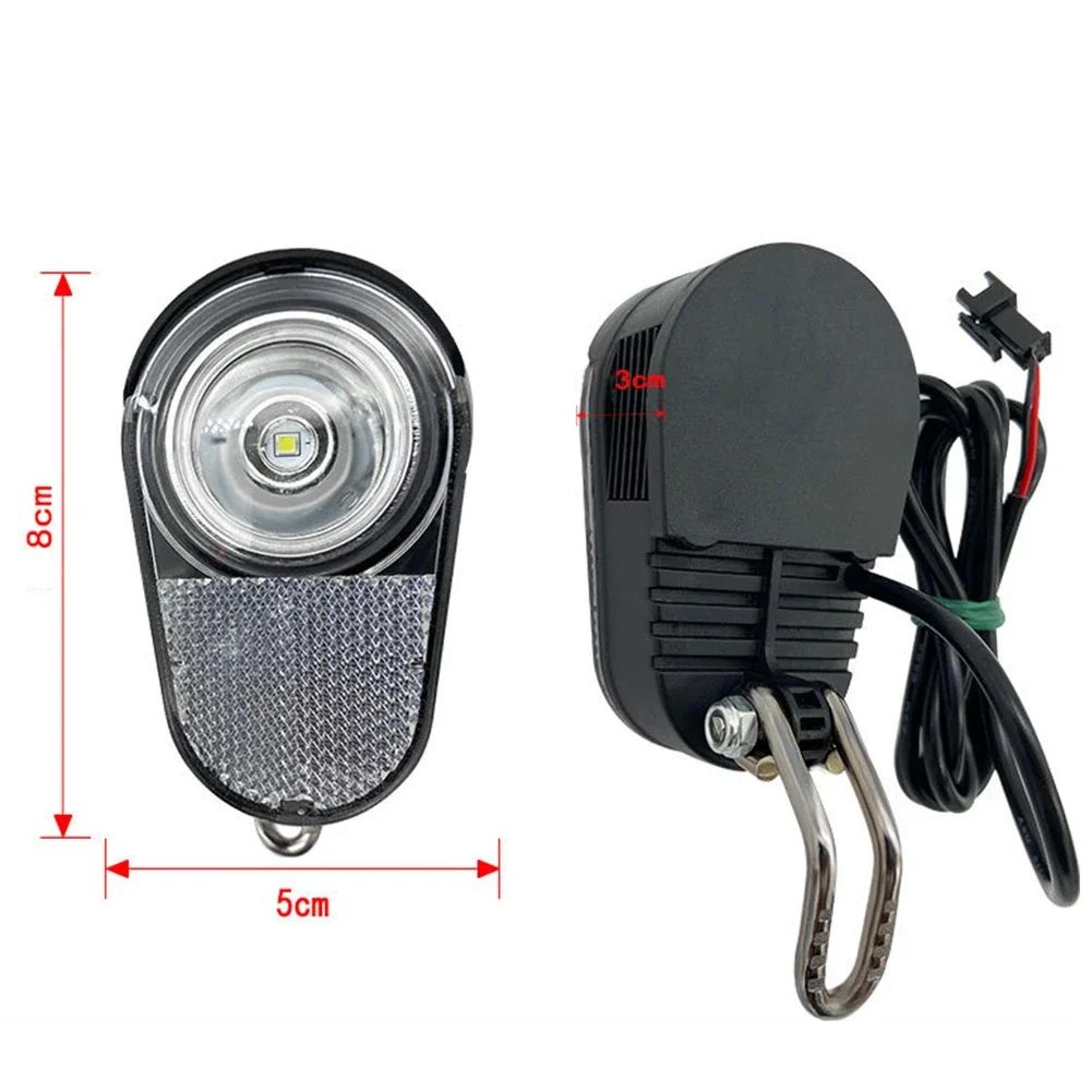 36V 48V Electric Bicycle Headlight  3W Front Light With Reflector For EBikes Folding Scooters  Nigh 6