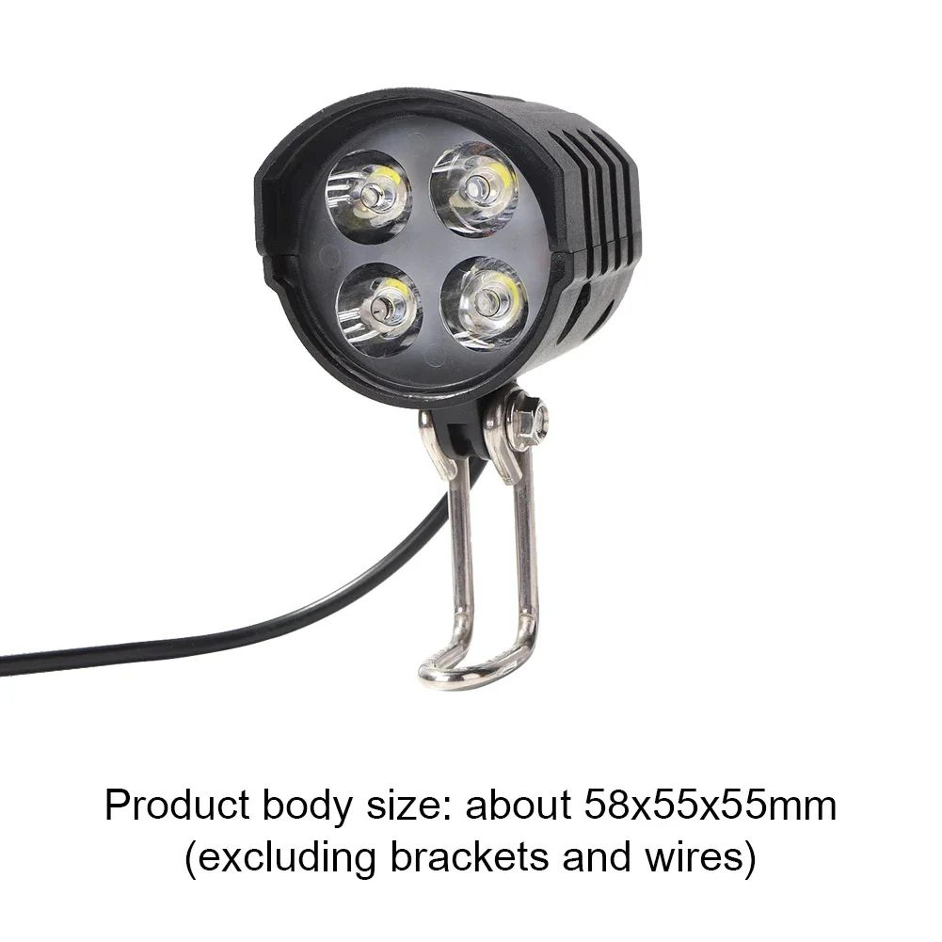 36V 48V Electric Bicycle Headlight  3W Front Light With Reflector For EBikes Folding Scooters  Nigh 9