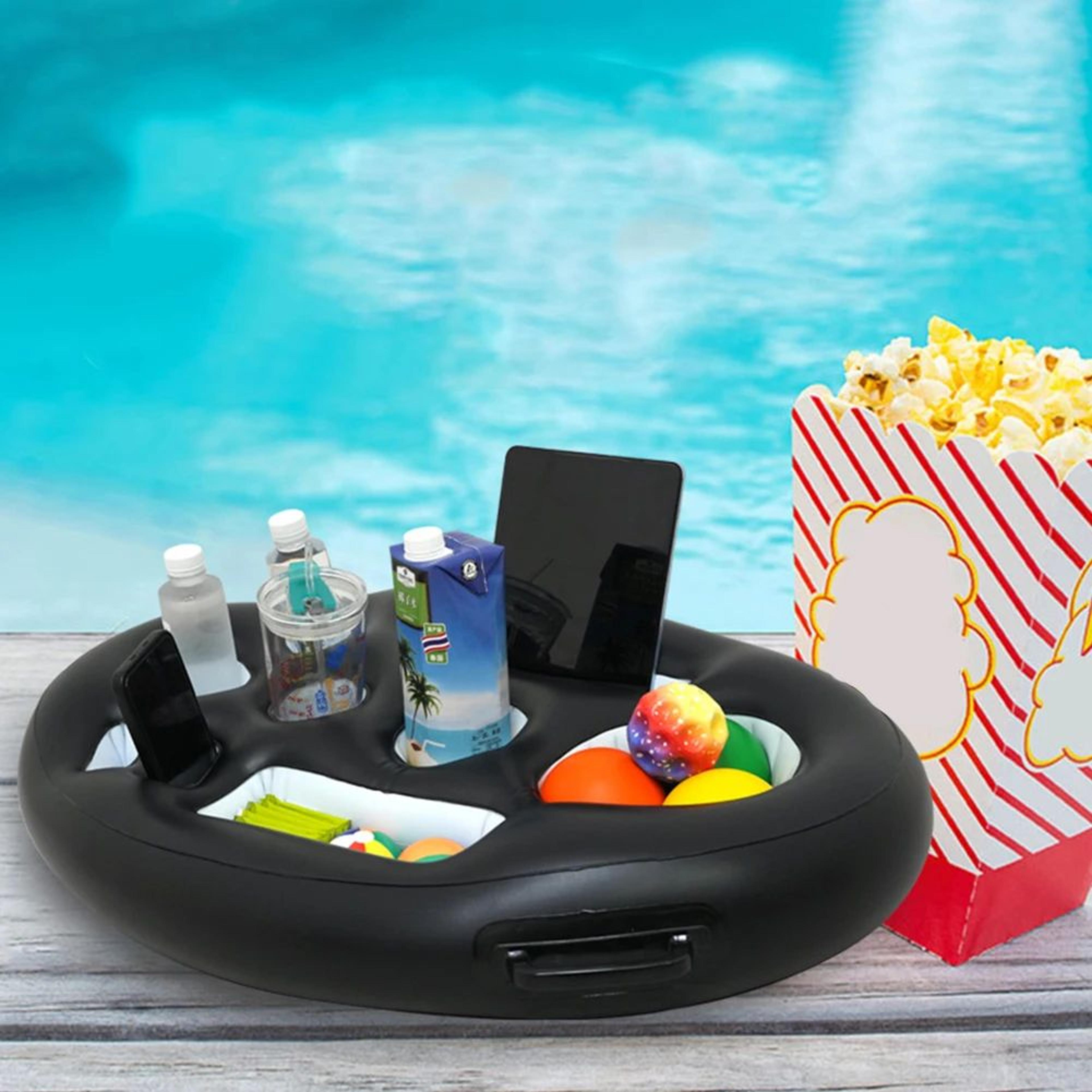 Inflatable Pool Drinks Holder  2953 X 1969 In Floating Cup  Snack Tray With Handles For Beach Spa P 1