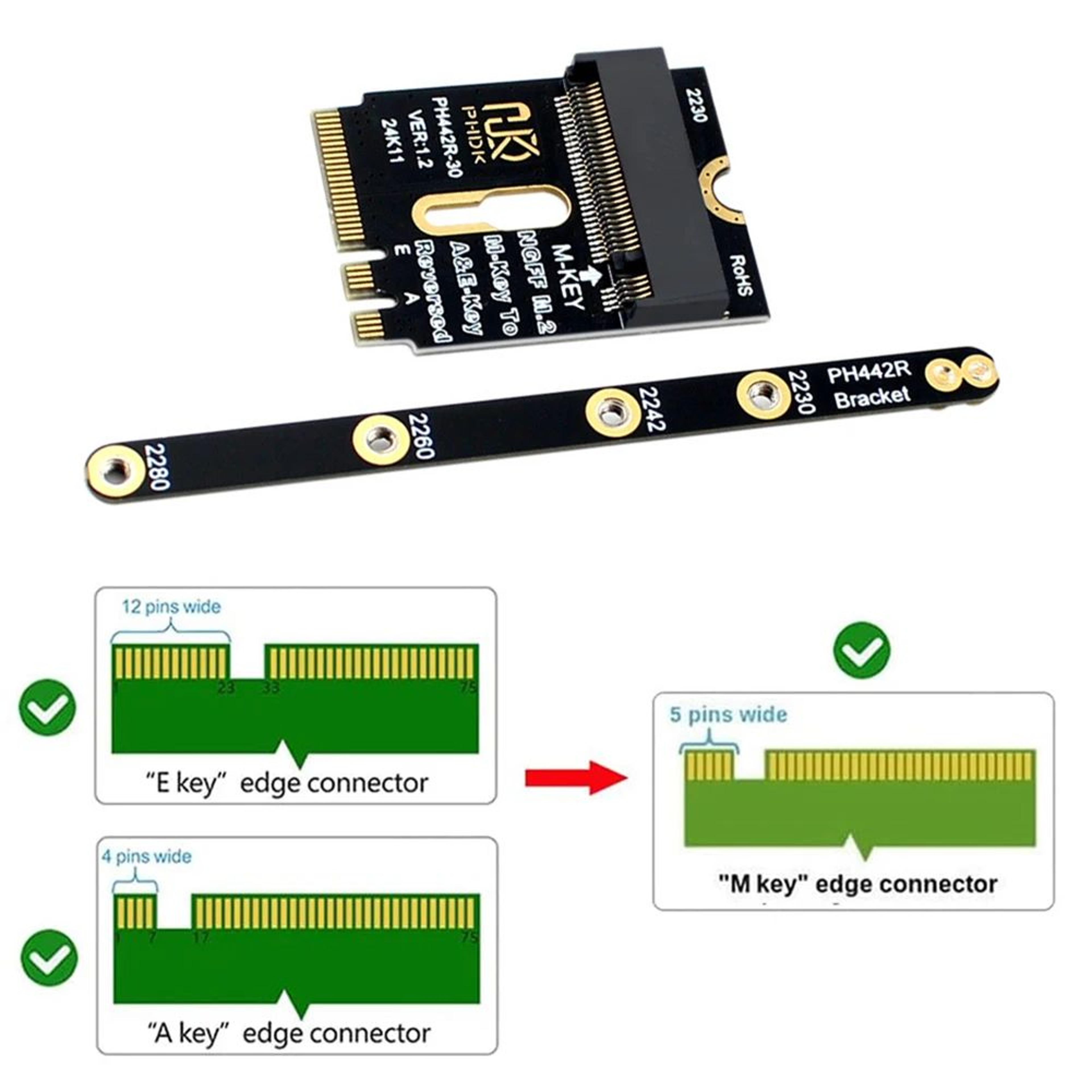 M2 AE To NVMe SSD Adapter  PCIe 40 MKey Extension For 2230 2242 2260 2280 SSD Windows Mac OS Linux  5