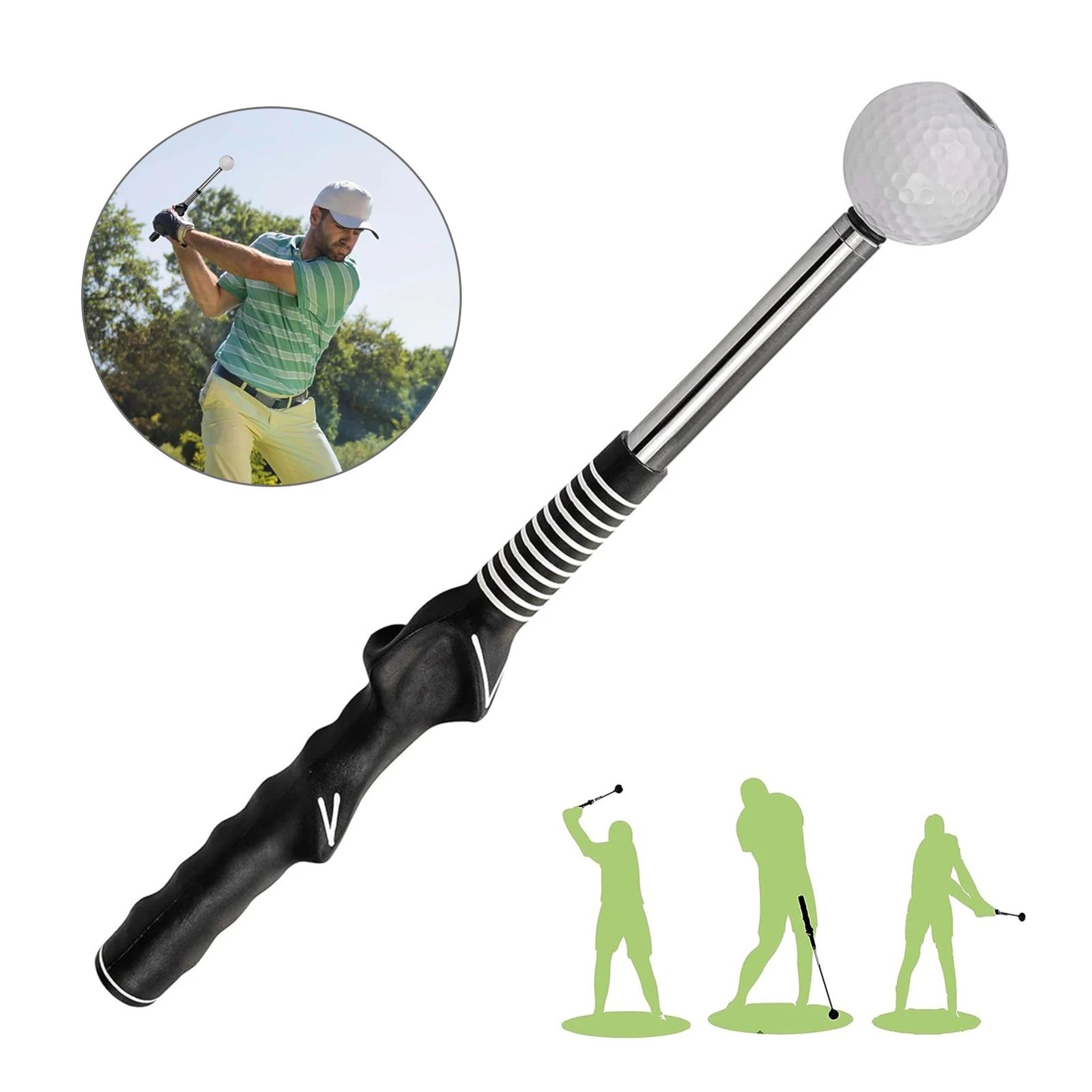 Retractable Golf Swing Trainer  Portable Grip Practice Aid With Click Feedback For Rhythm Stance  I 5