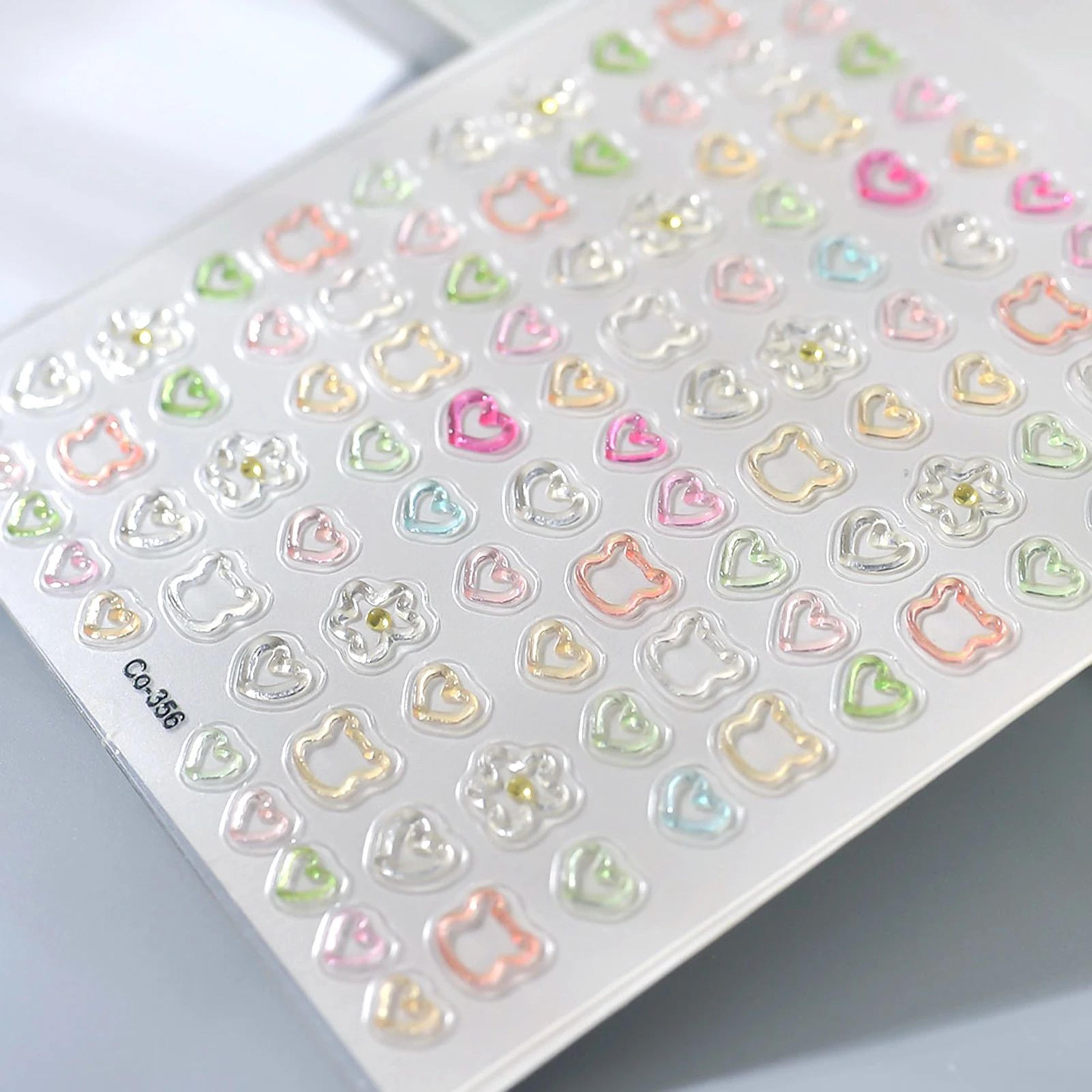 DIY Love Nail Art Stickers  SelfAdhesive Hollow Heart Decals For Acrylic Fingernails Toenails Parti 3