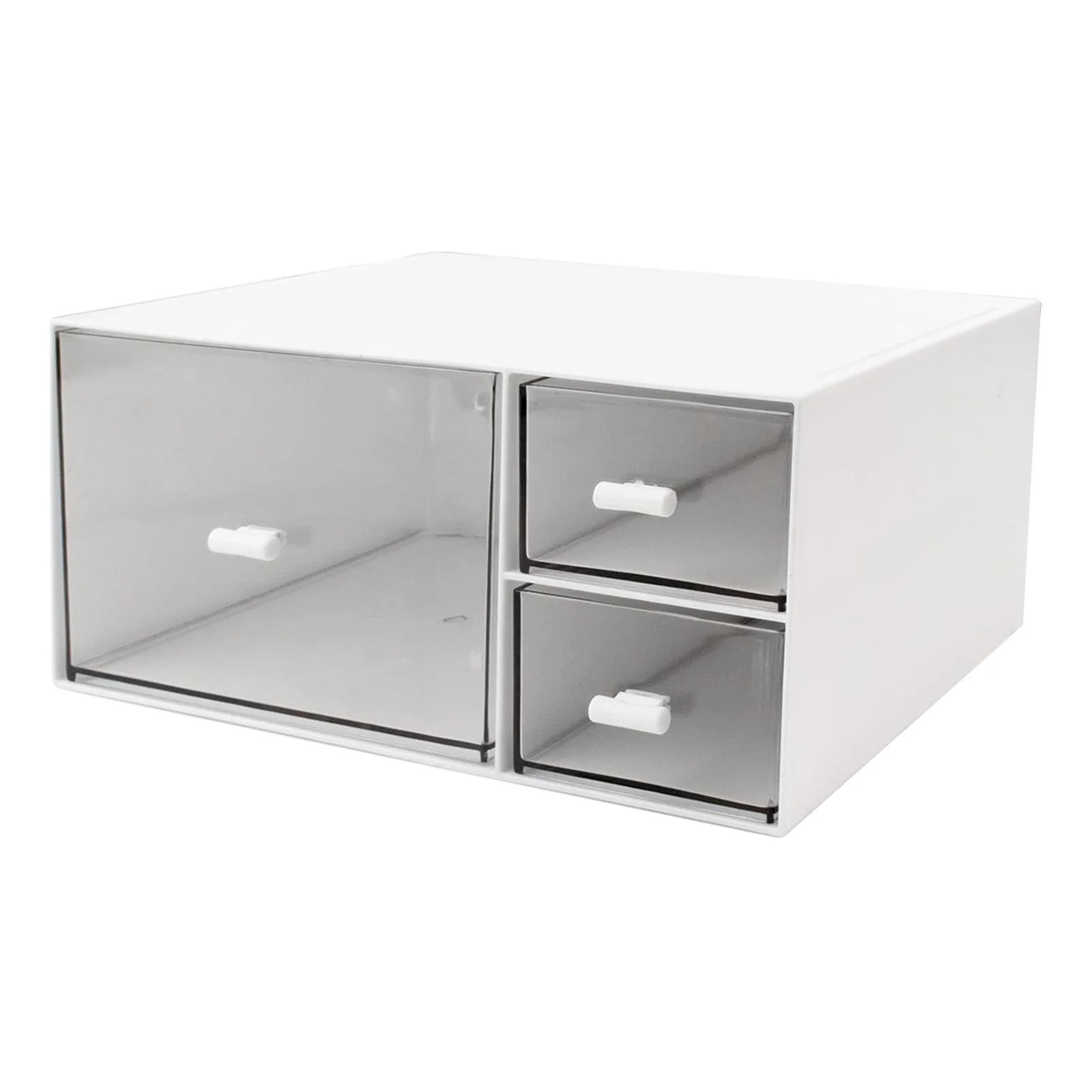 Stackable Clear Drawer Organizer Boxes  SeeThrough Modular Desktop Storage Bins For Crafts Makeup J 6