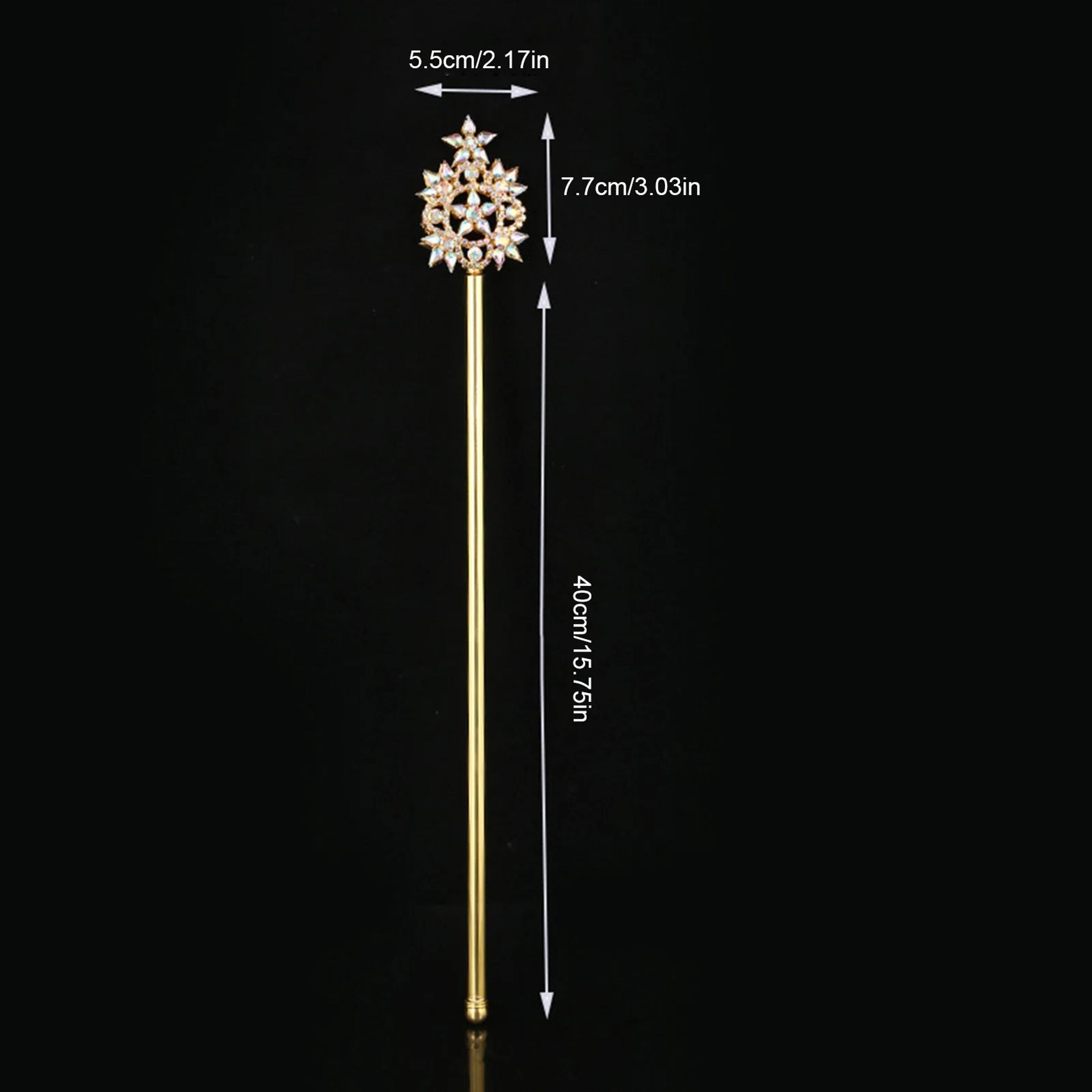 Rhinestone Princess Wand  Sparkling Crown Fairy Scepter For Weddings Pageants Costumes  Party Favor 4