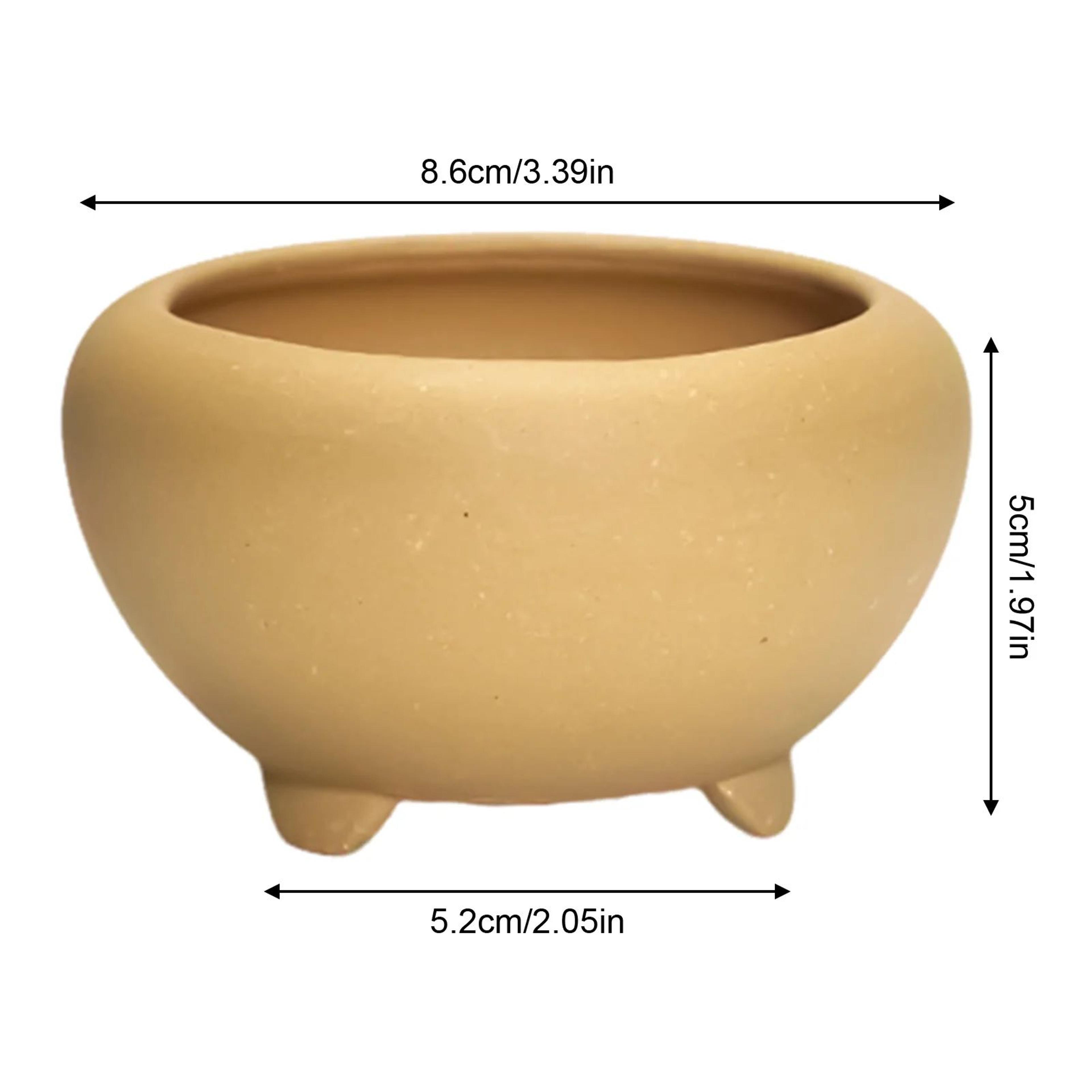 Sandstone Succulent Planter  339 X 197 In Round Mini Flower Pot With Drainage Hole For Bonsai Indoo 5