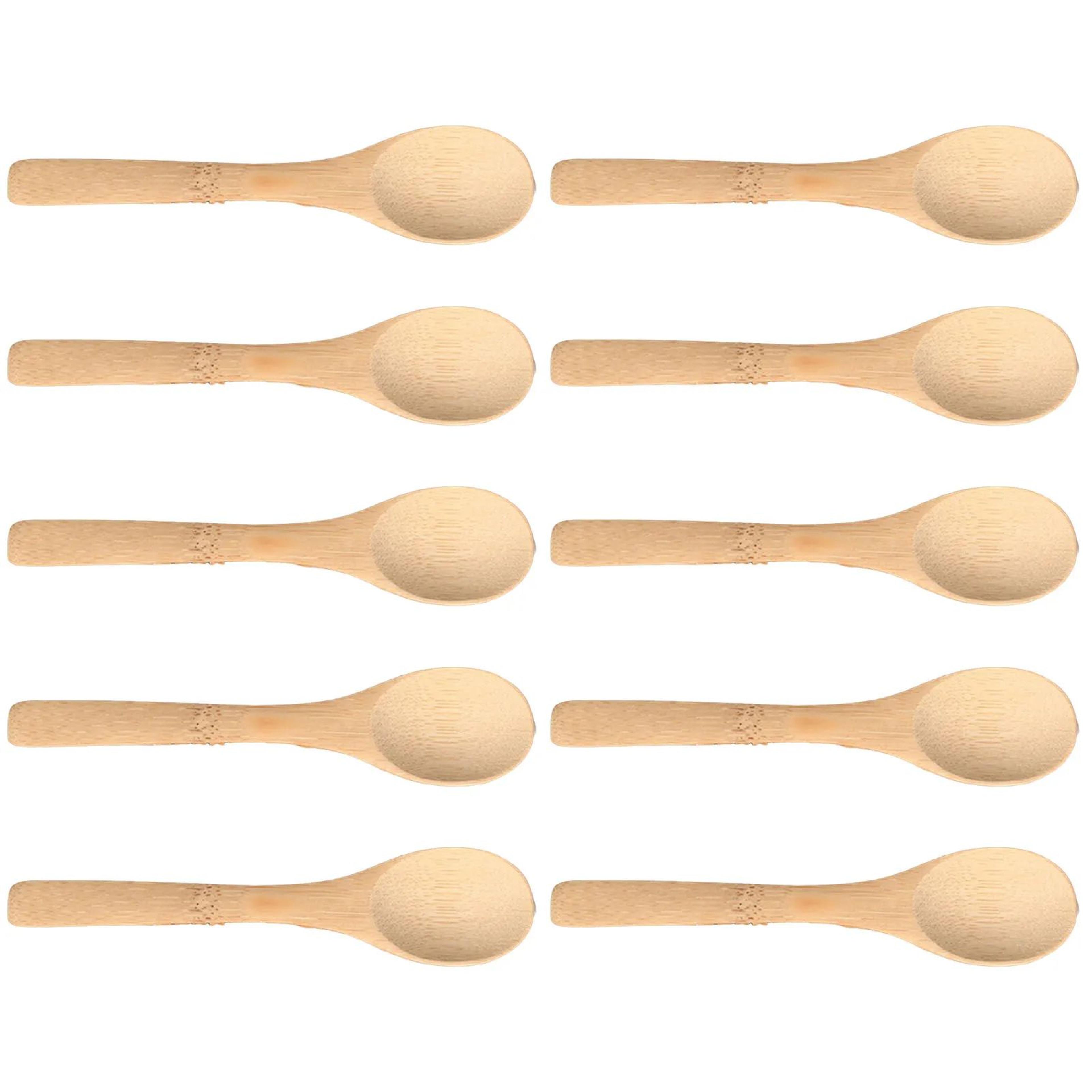 Small Bamboo Wooden Spoon  Tiny Ellipse Serving Spoon For Coffee Tea Sugar Spices Seasoning Oil  Co 4