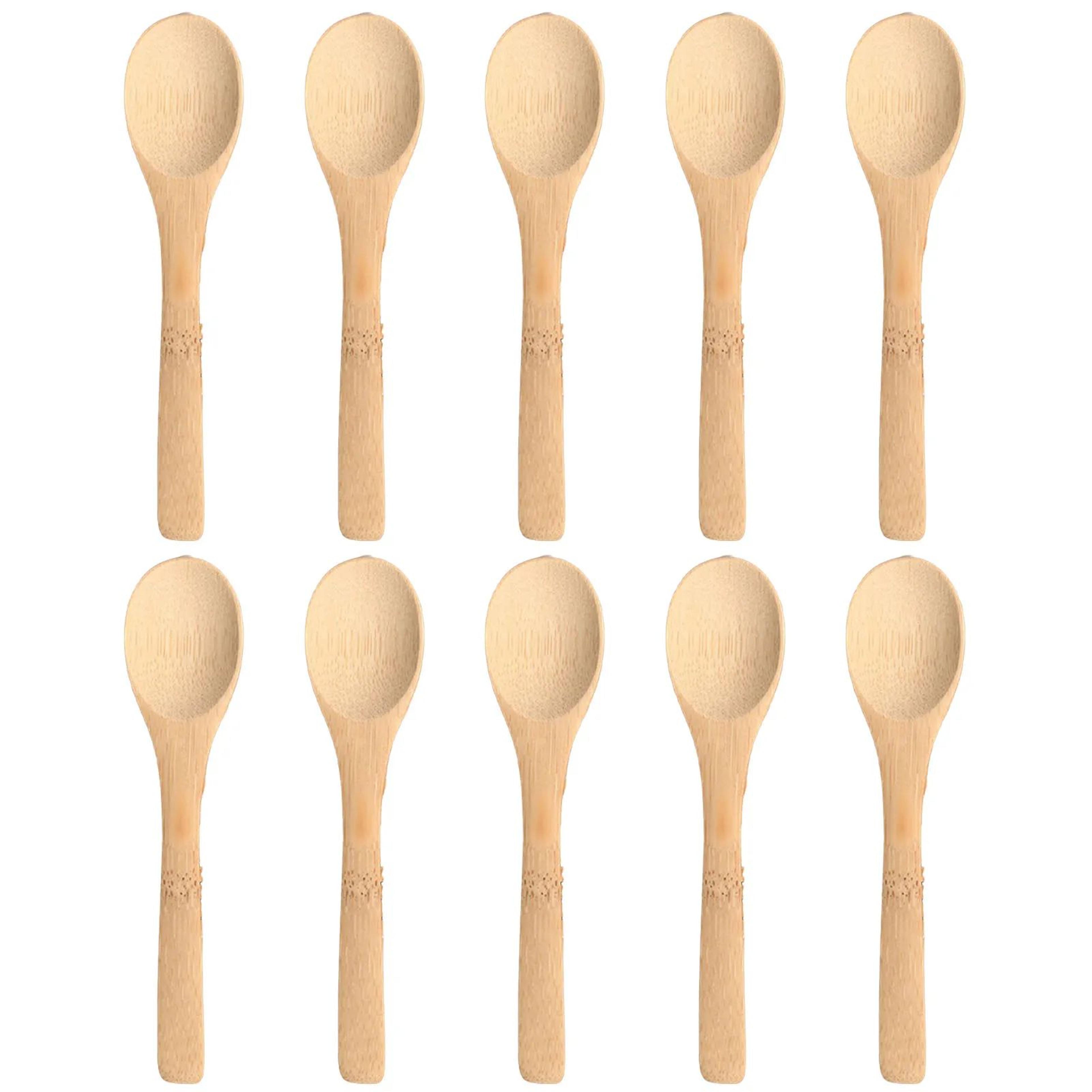 Small Bamboo Wooden Spoon  Tiny Ellipse Serving Spoon For Coffee Tea Sugar Spices Seasoning Oil  Co 7
