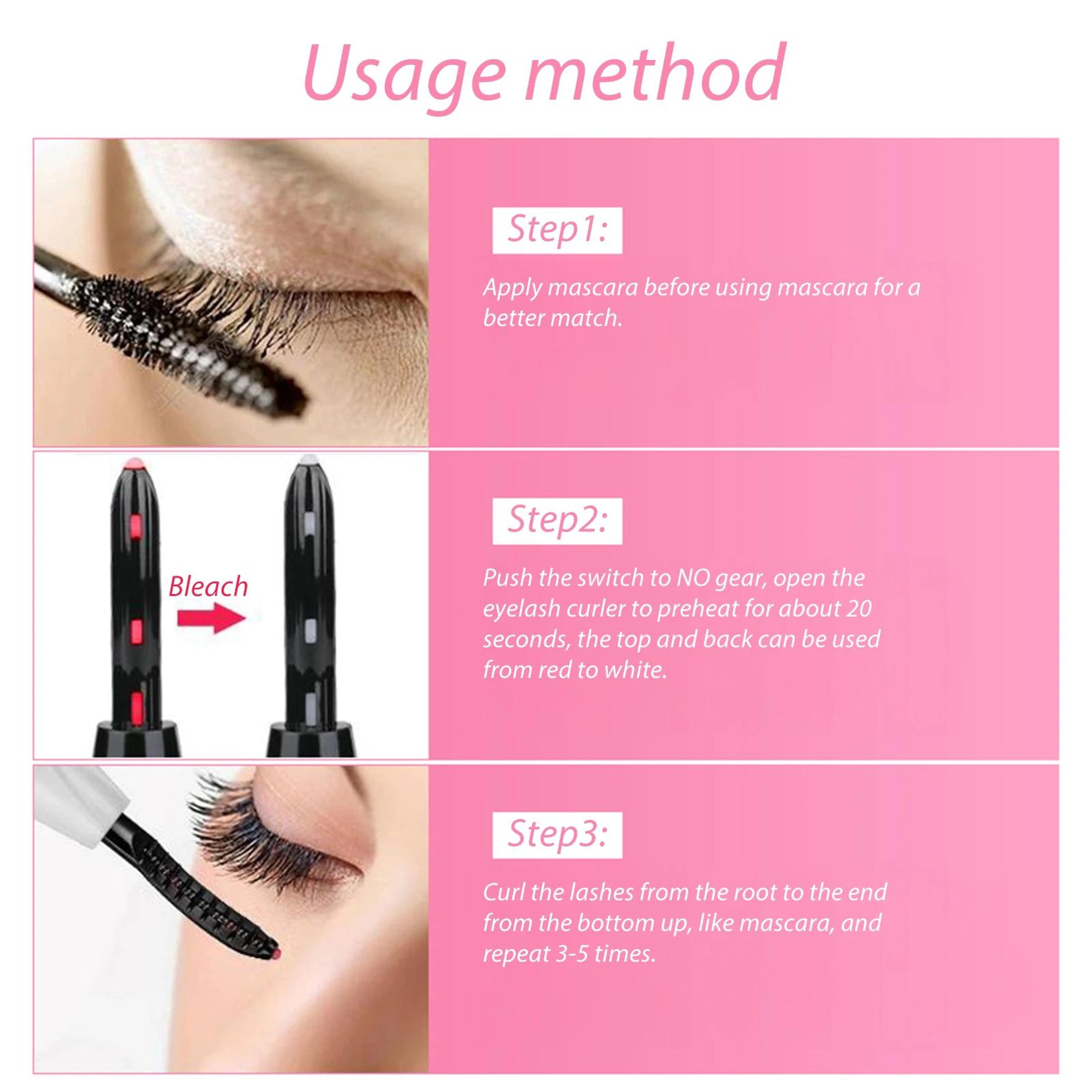 Mini Heated Eyelash Curler  Electric Quick Heating Lash Lifter For Natural  False Lashes Portable B 3