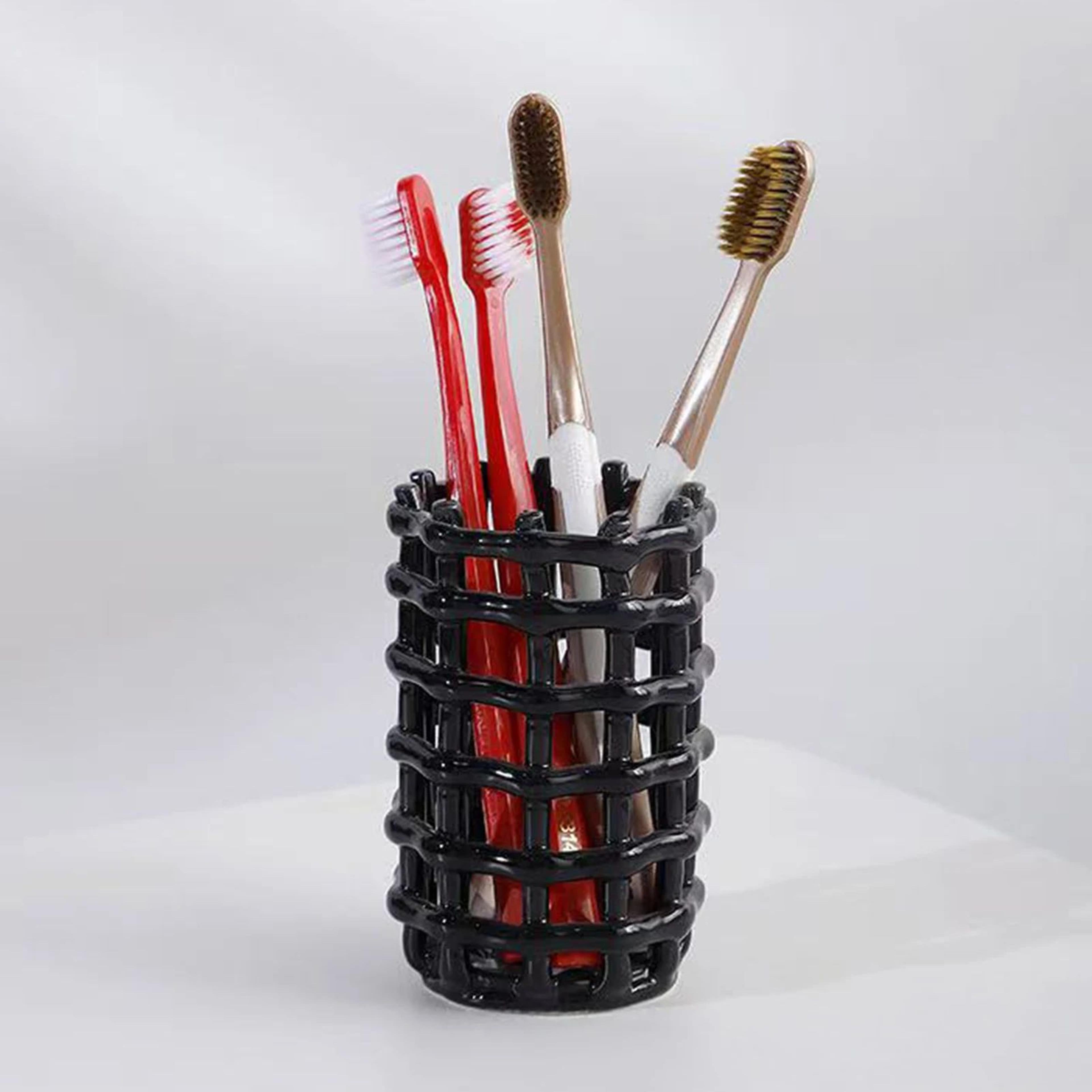 Ceramic Toothbrush Holder  Modern Ventilated NonSlip Bathroom Organizer For Toothpaste Razors  Brus 5