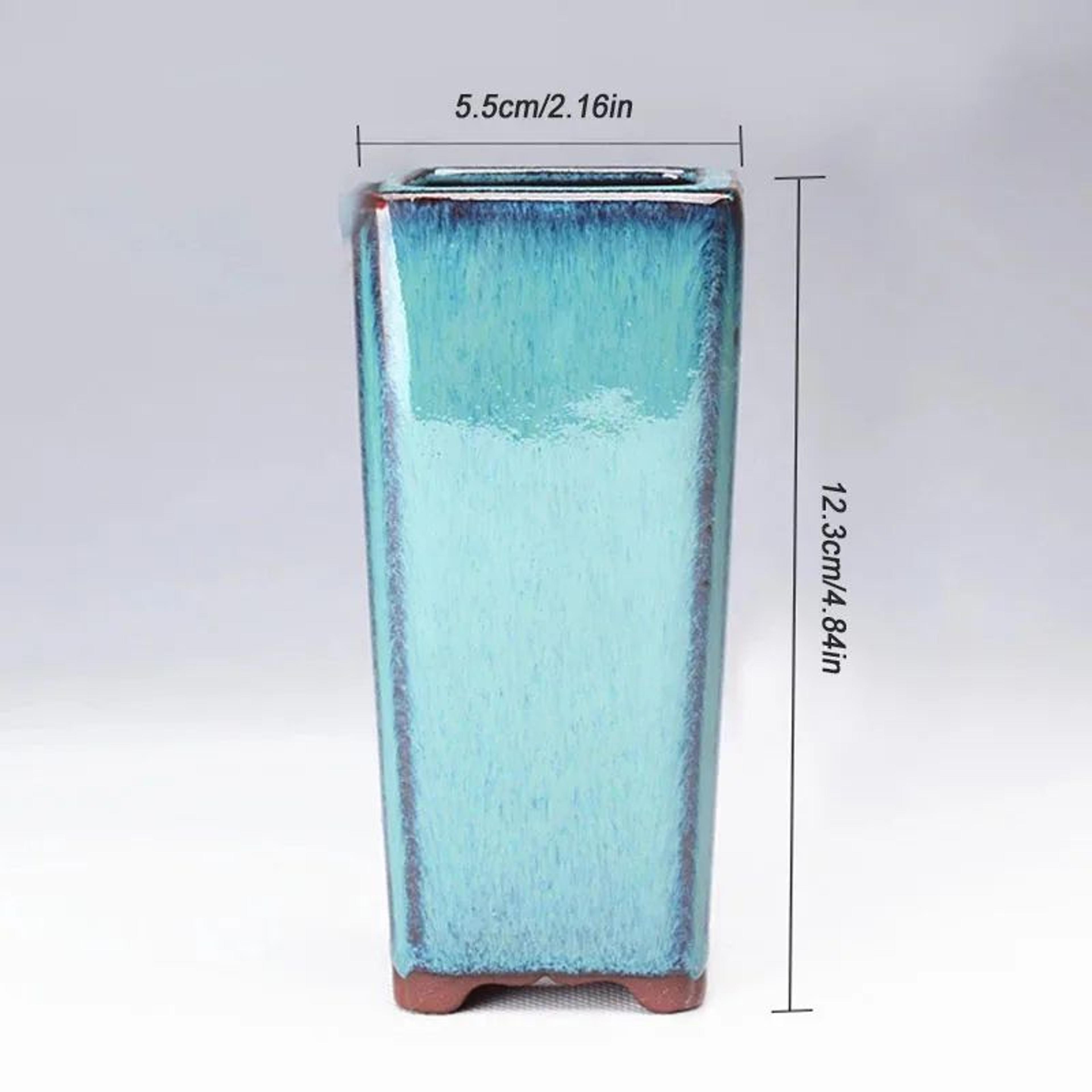 Handmade Ceramic Succulent Planter  Tall Glazed Flower Pot With Drainage Hole For Indoor Outdoor Ho 6