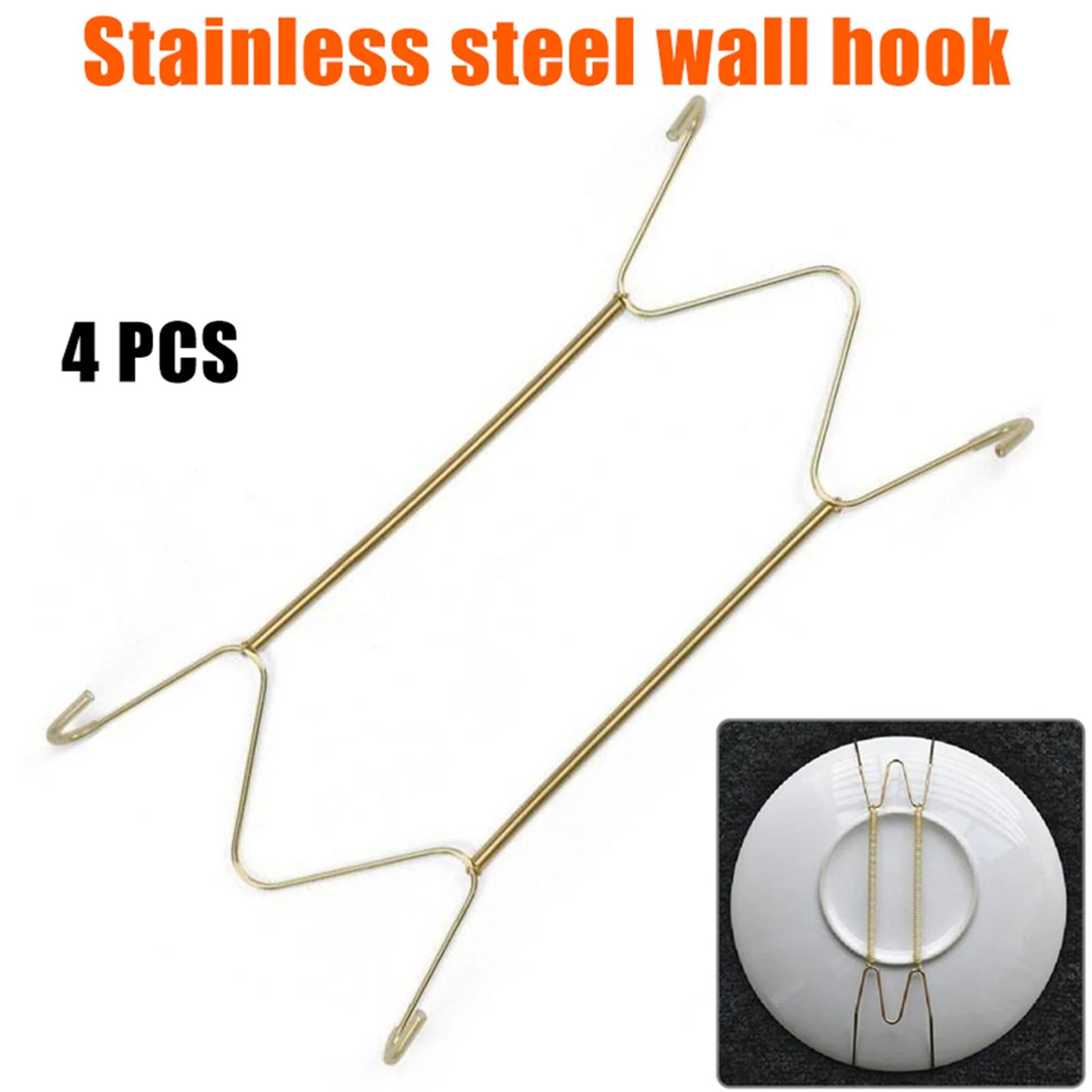 4pcs Decorative Plate Wall Hangers  Invisible Stainless Steel Display Hooks For 612 In Antique Chin 5