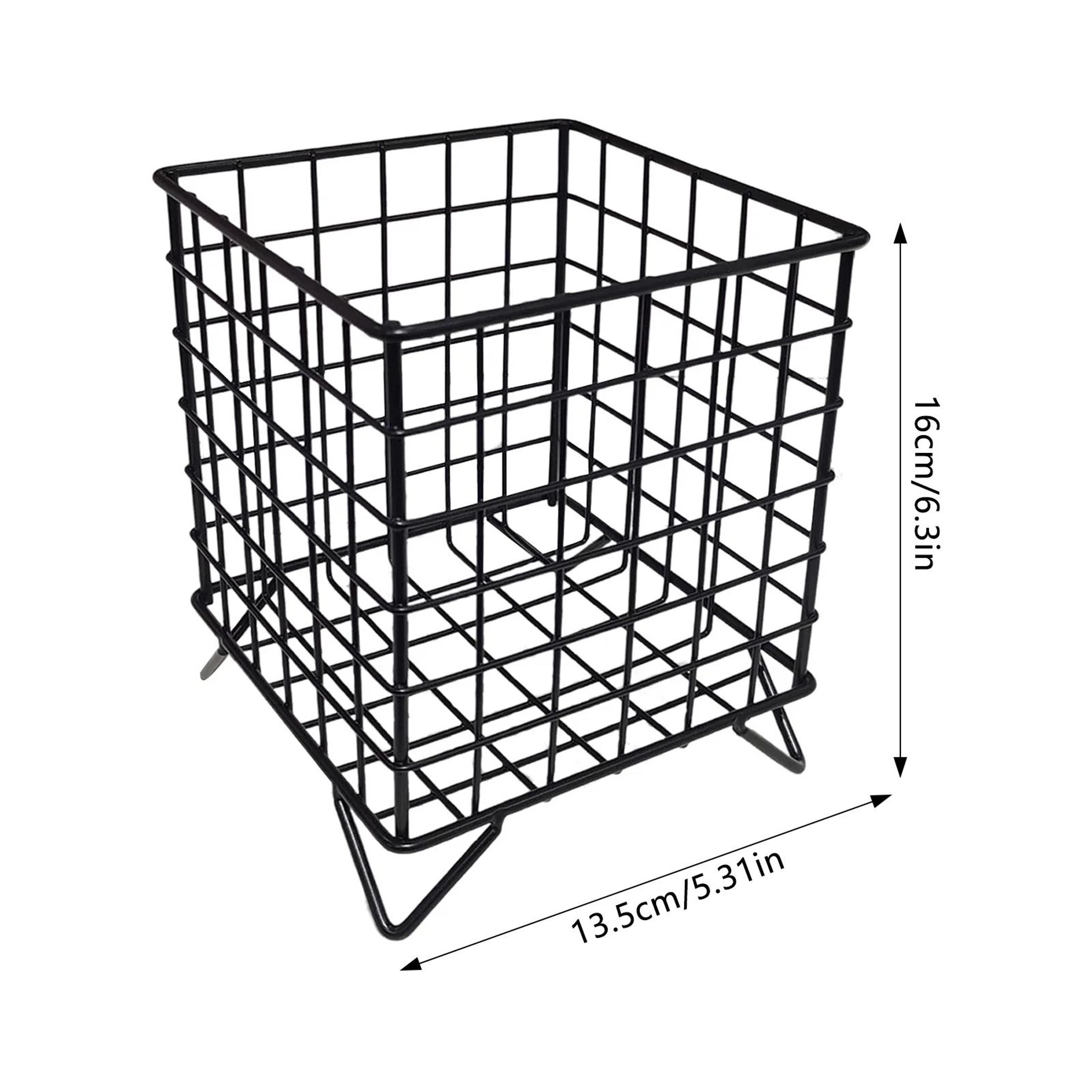 Farmhouse Iron Storage Basket  Multifunctional Metal Organizer For Kitchen Seasonings Snacks Toilet 5