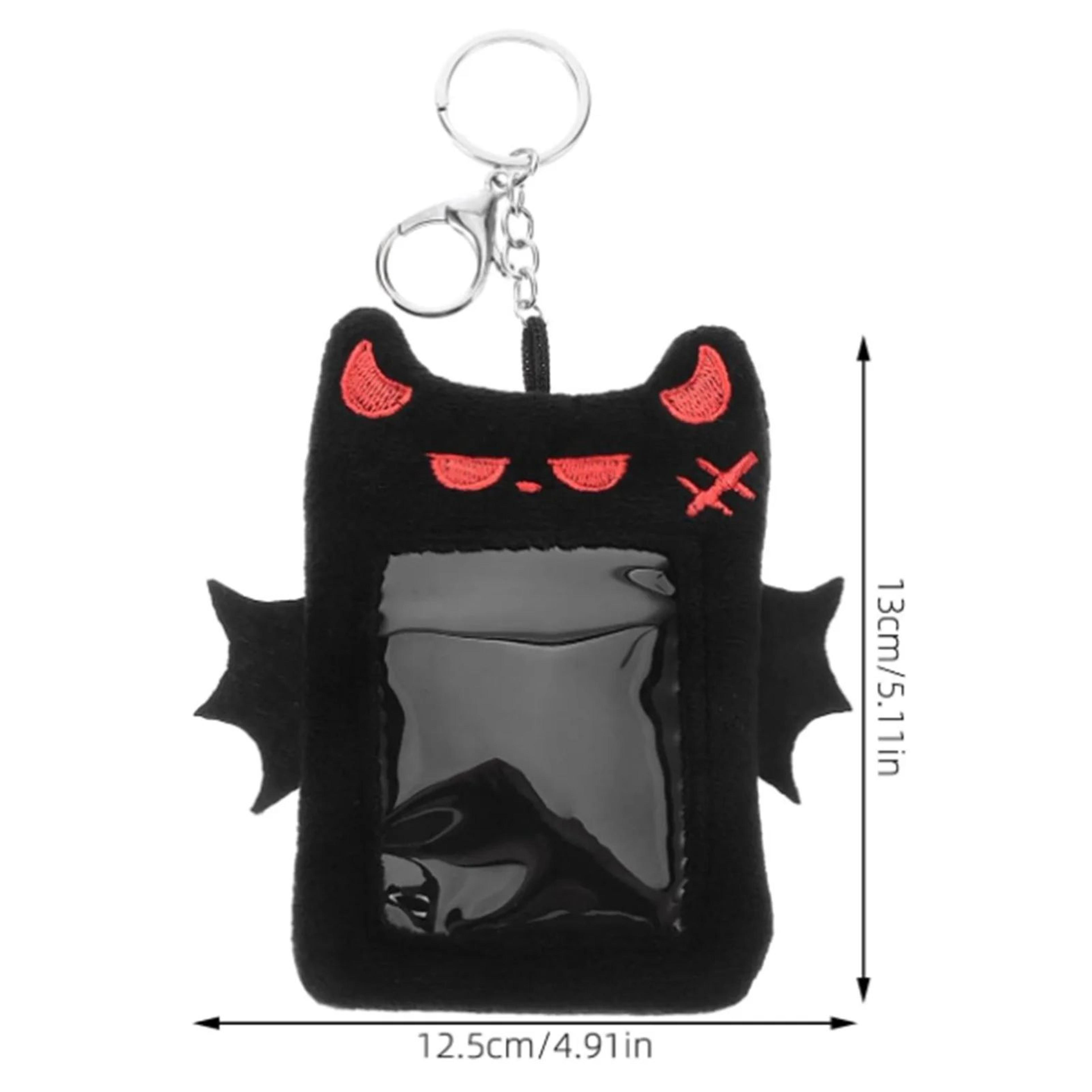Cartoon Devil Plush Photocard Holder  Cute Portable ID Card Protective Sleeve For Kawaii Photo Disp 5