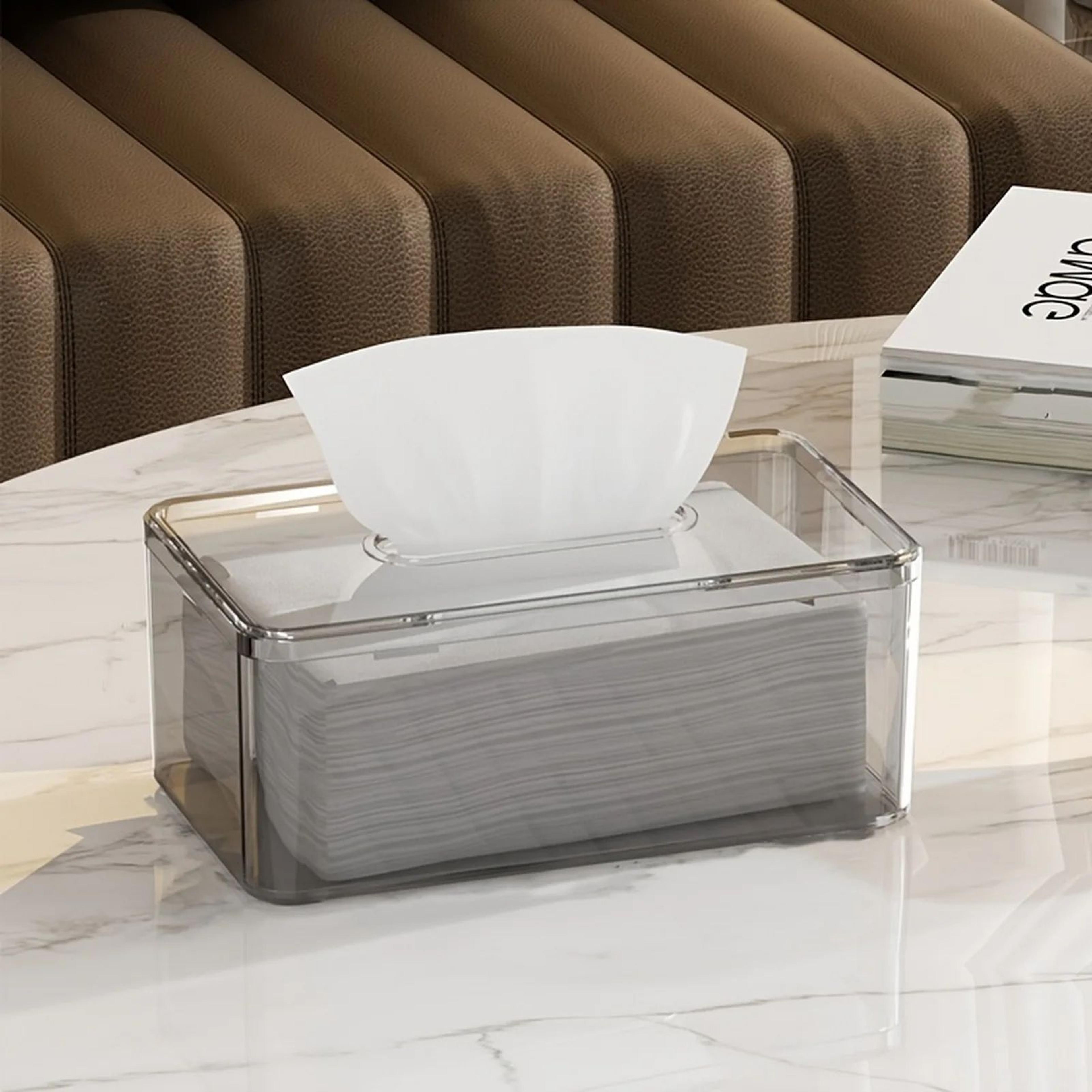 Clear Tissue Box Holder  Refillable Plastic Tissue And Dryer Sheet Dispenser For Organized Tables D 0