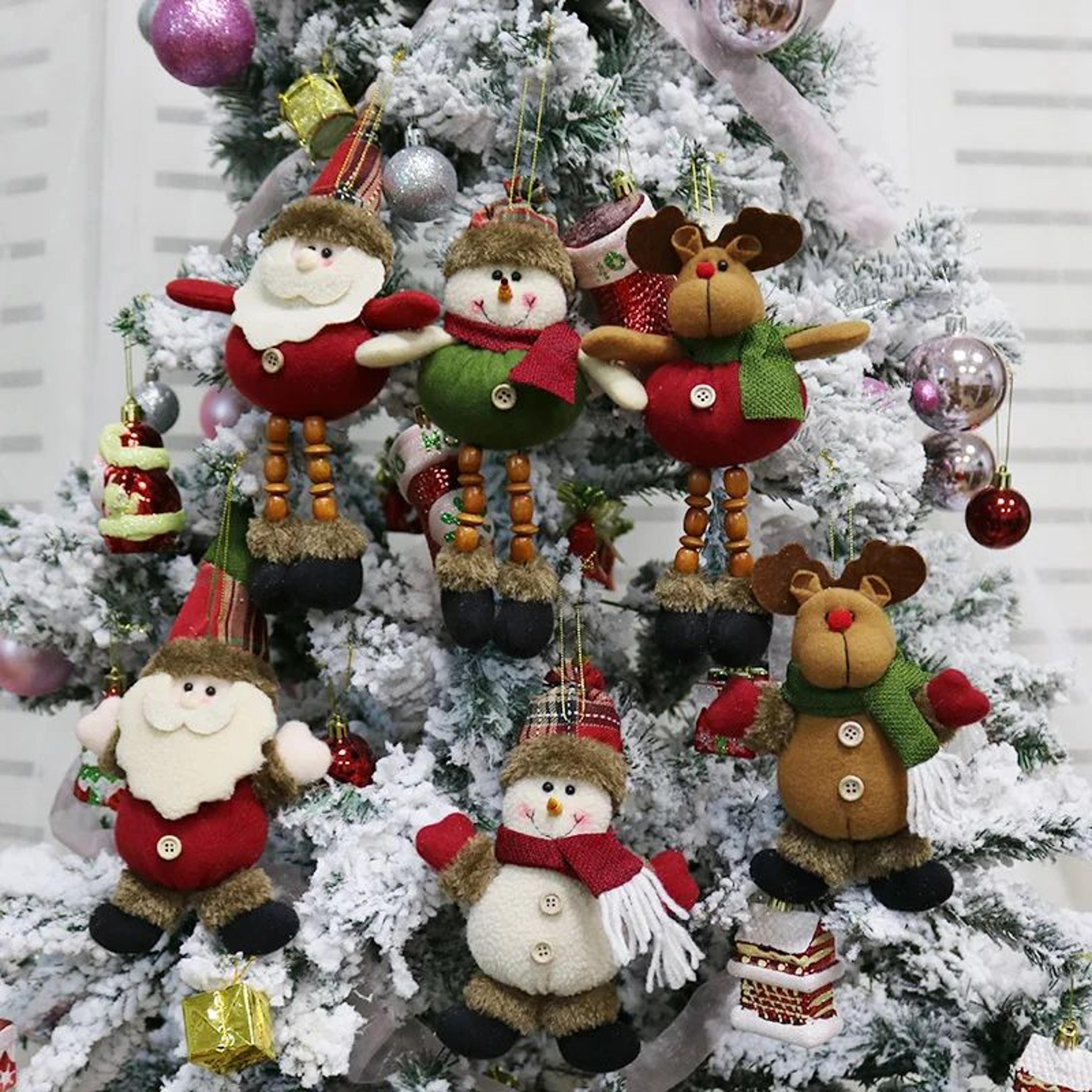 Christmas Hanging Plush Ornaments  Festive Fabric Pendant Dolls For Cozy Tree Decorations Holiday D 4