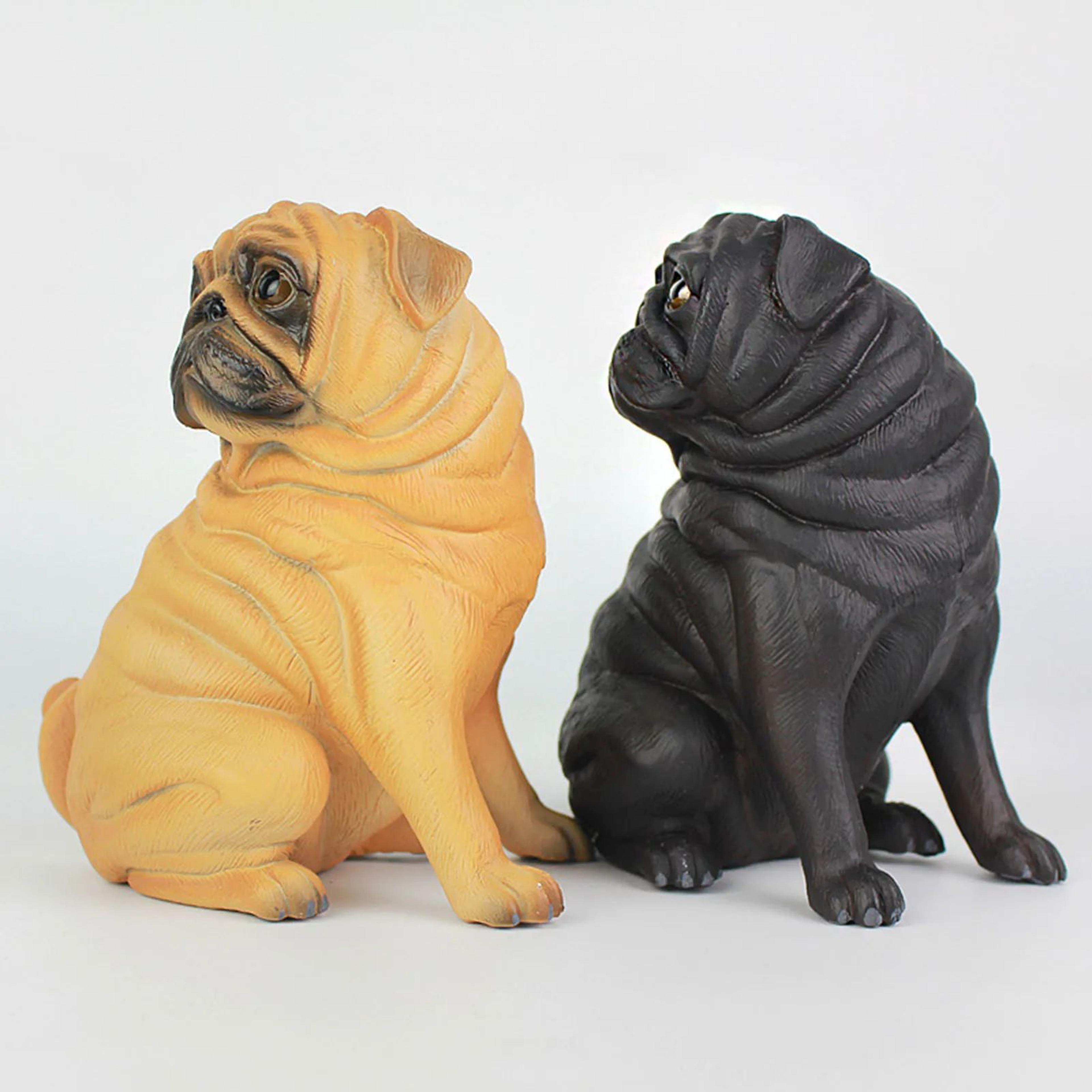 Realistic Pug Dog Statue  Cute Durable Plastic Figurine For Home Garden And Desk Decor And Thoughtf 2