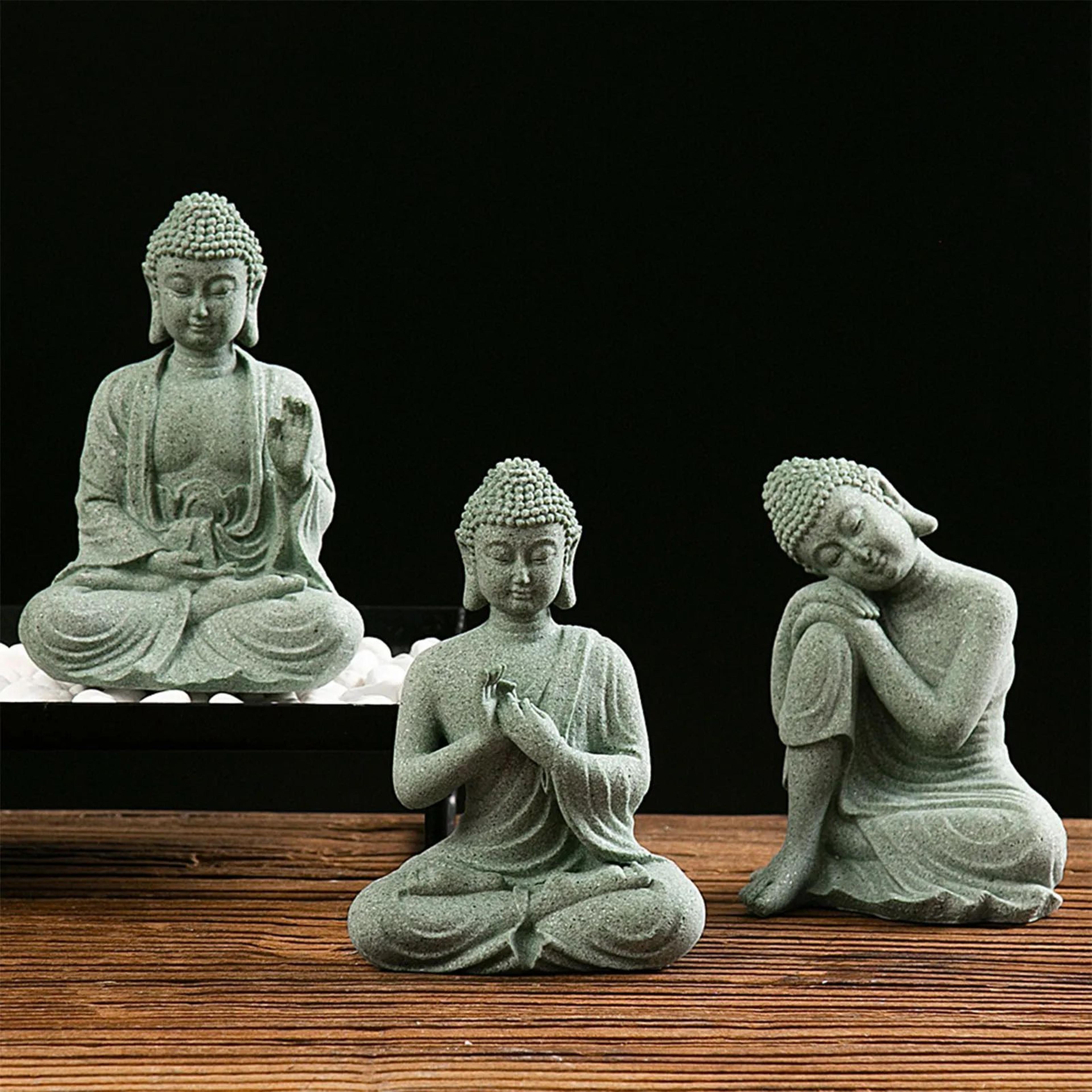 Meditating Buddha Stone Statue  Calm Tabletop Sculpture For Peaceful Home Decor Mindful Spaces And  2