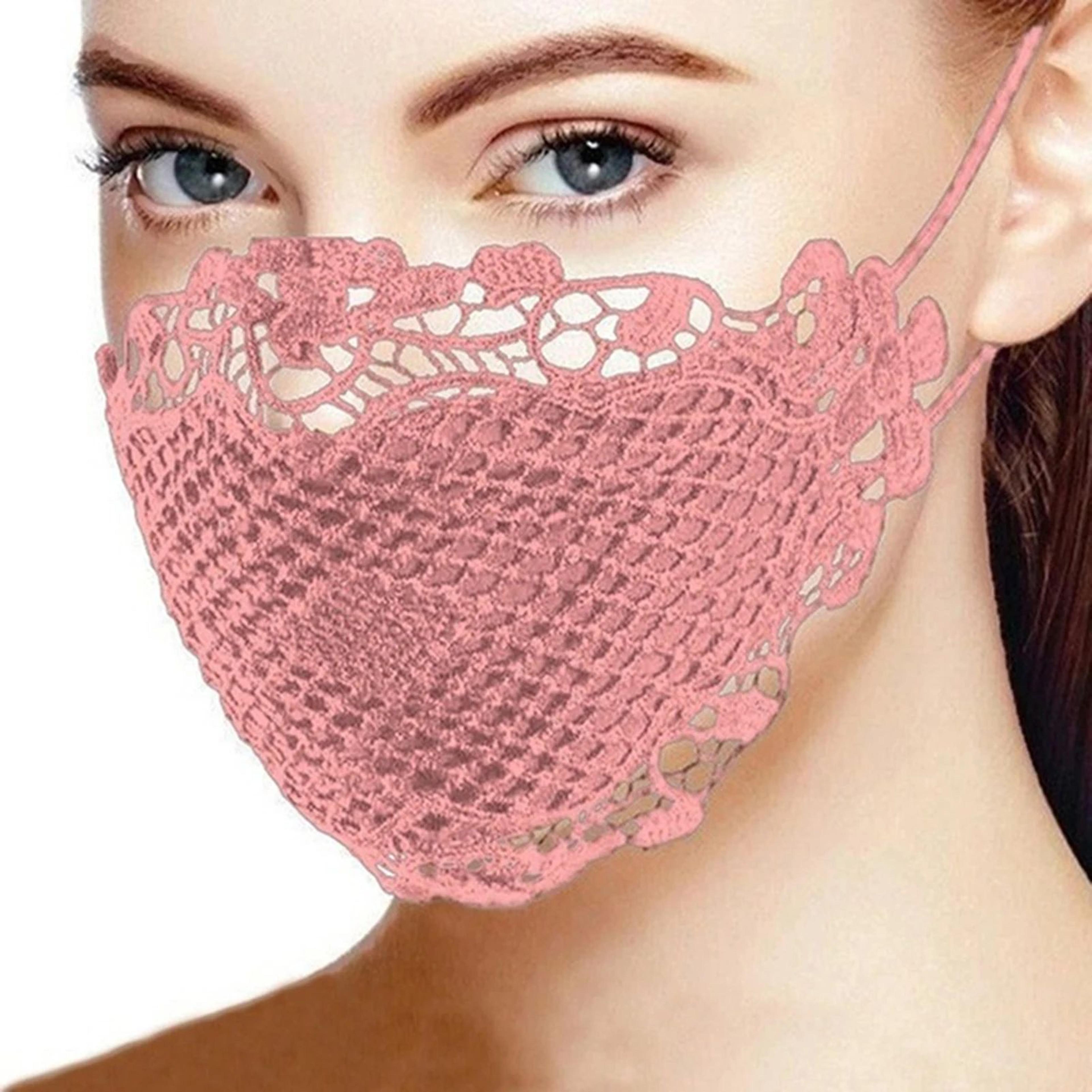 Reusable Lace Fashion Mask  Soft Cotton Face Covering With Adjustable Ear Loops For Parties Cosplay 1