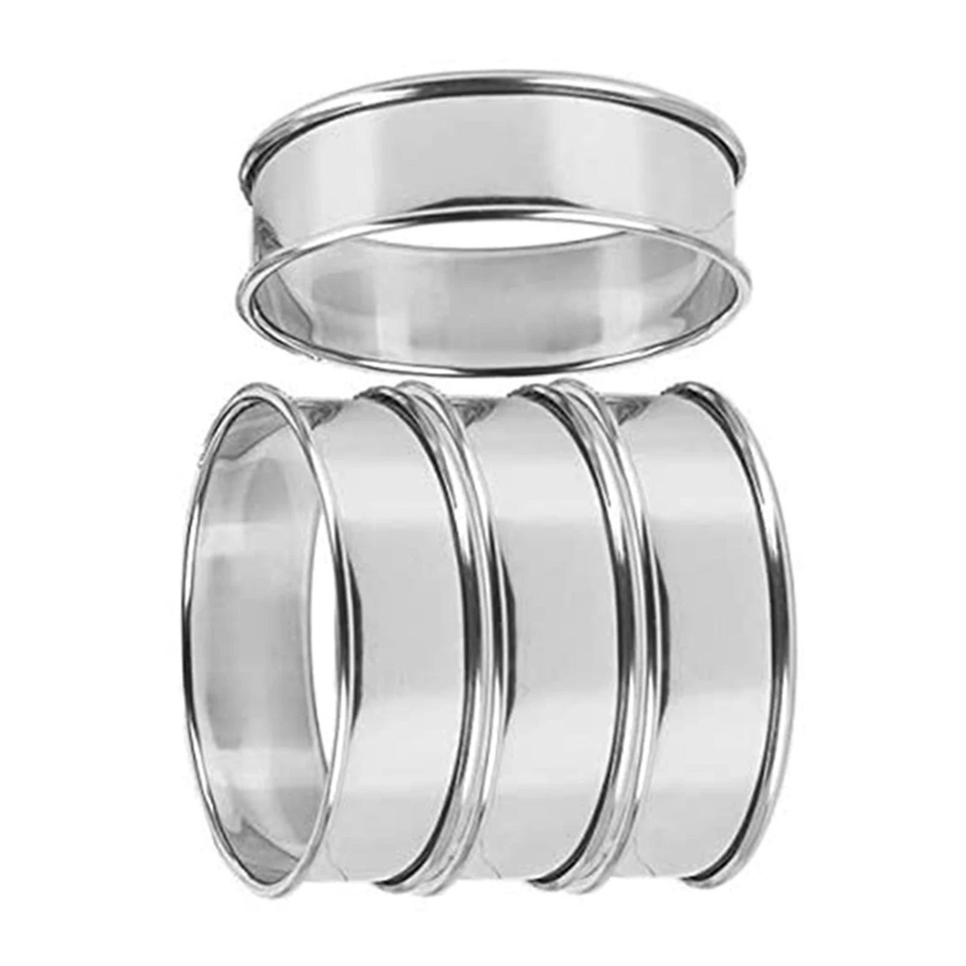 Stainless Steel Muffin Rings  4Piece Nonstick Crumpet Mold Set For Easy Release English Muffins And 4
