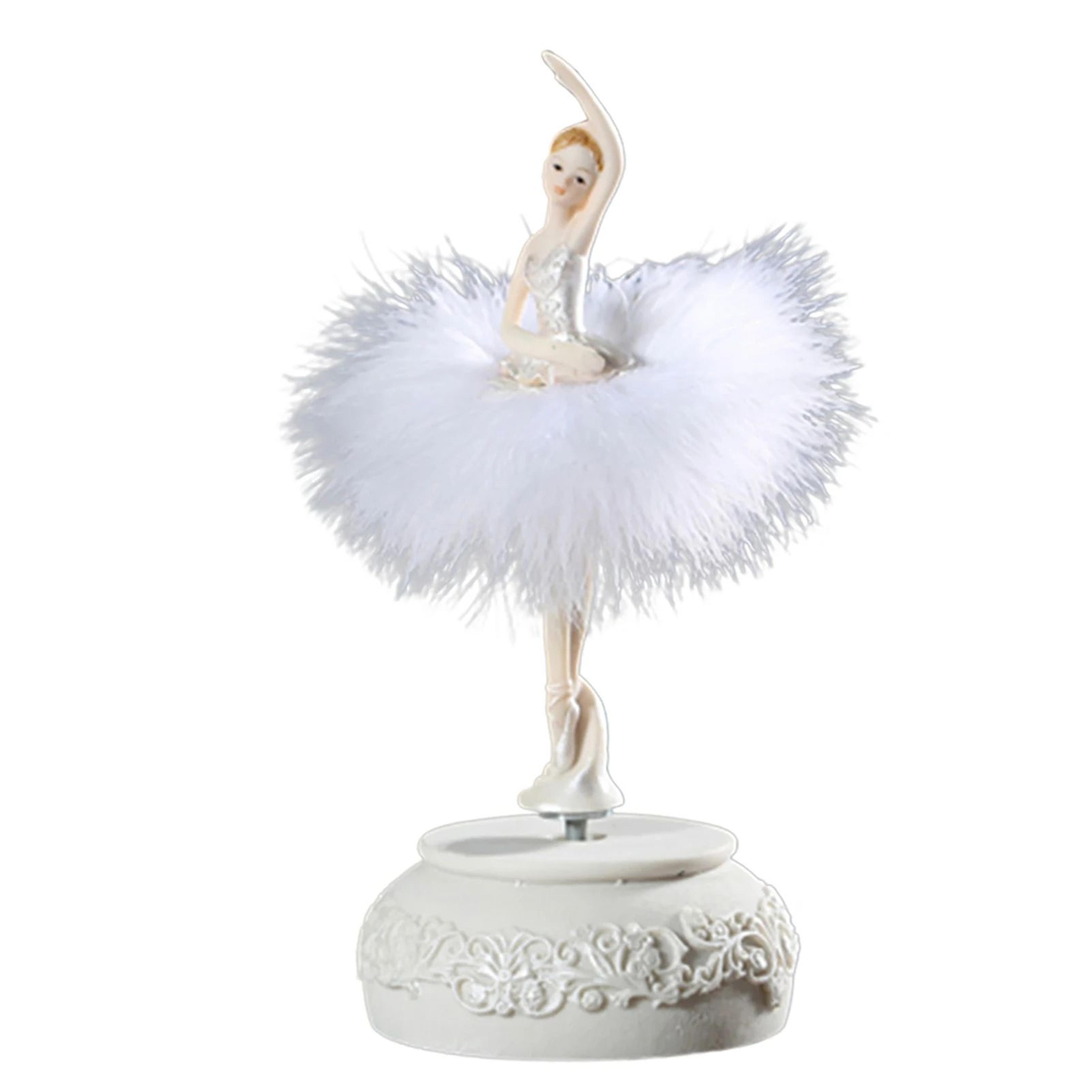 Ballerina Music Box Doll  Elegant Resin And Feather Replacement Figure For Compatible Musical Boxes 4