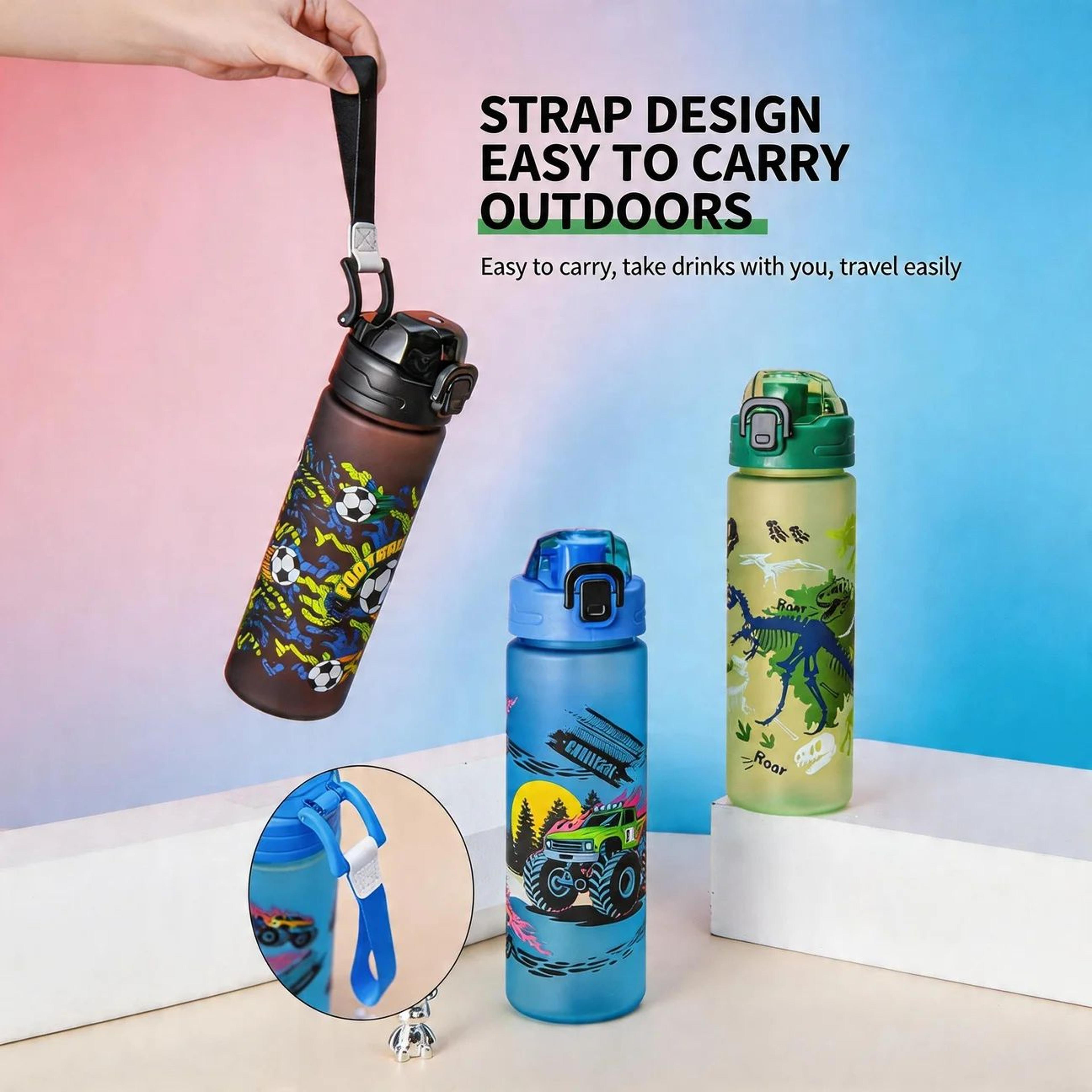 Cartoon Water Bottle  2463 Fl Oz Leakproof Plastic Tumbler With PopUp Lid For Drinking At School Sp 1
