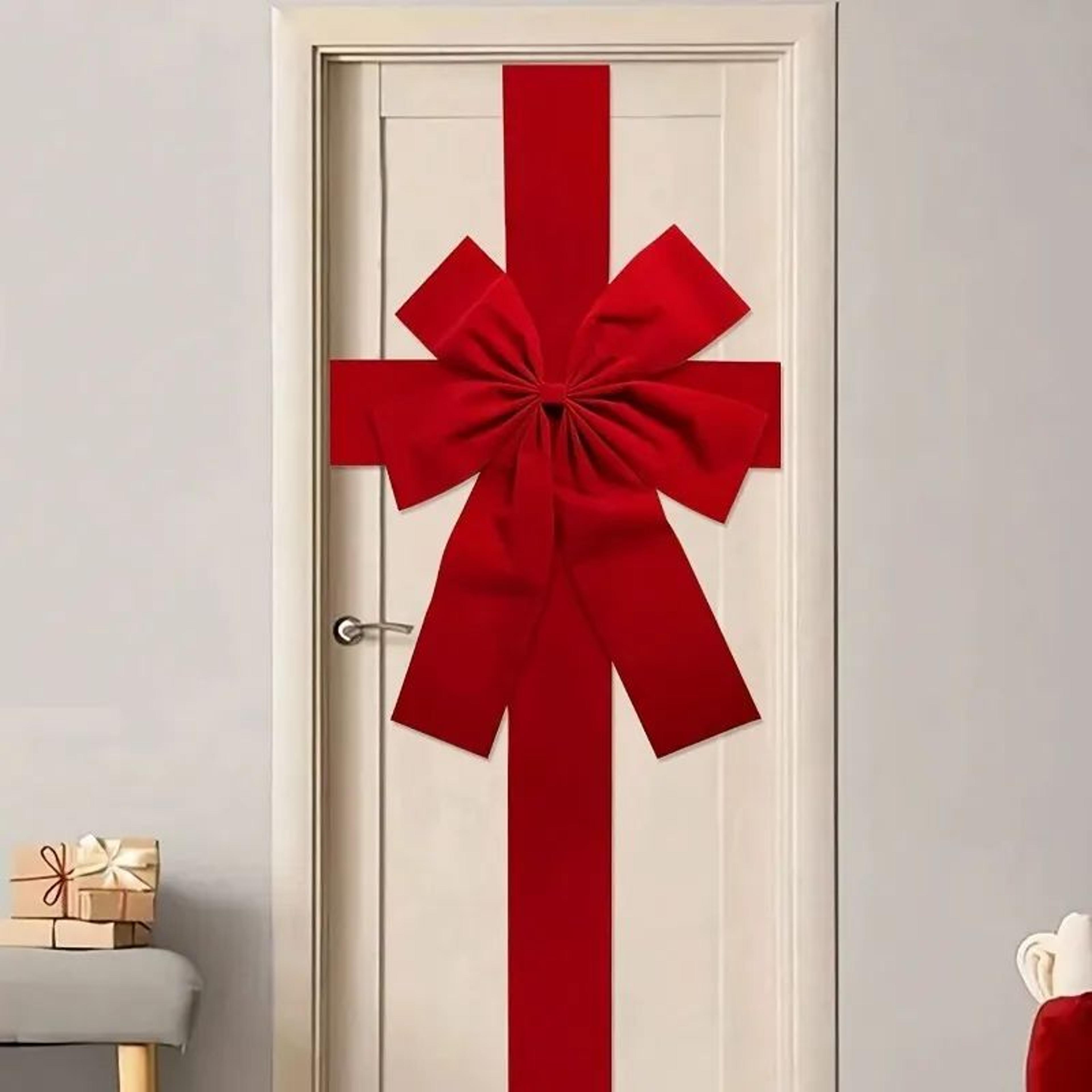 Large Red Christmas Door Bow  Festive Hanging Ribbon Decoration For Inviting Entrances New Year And 1