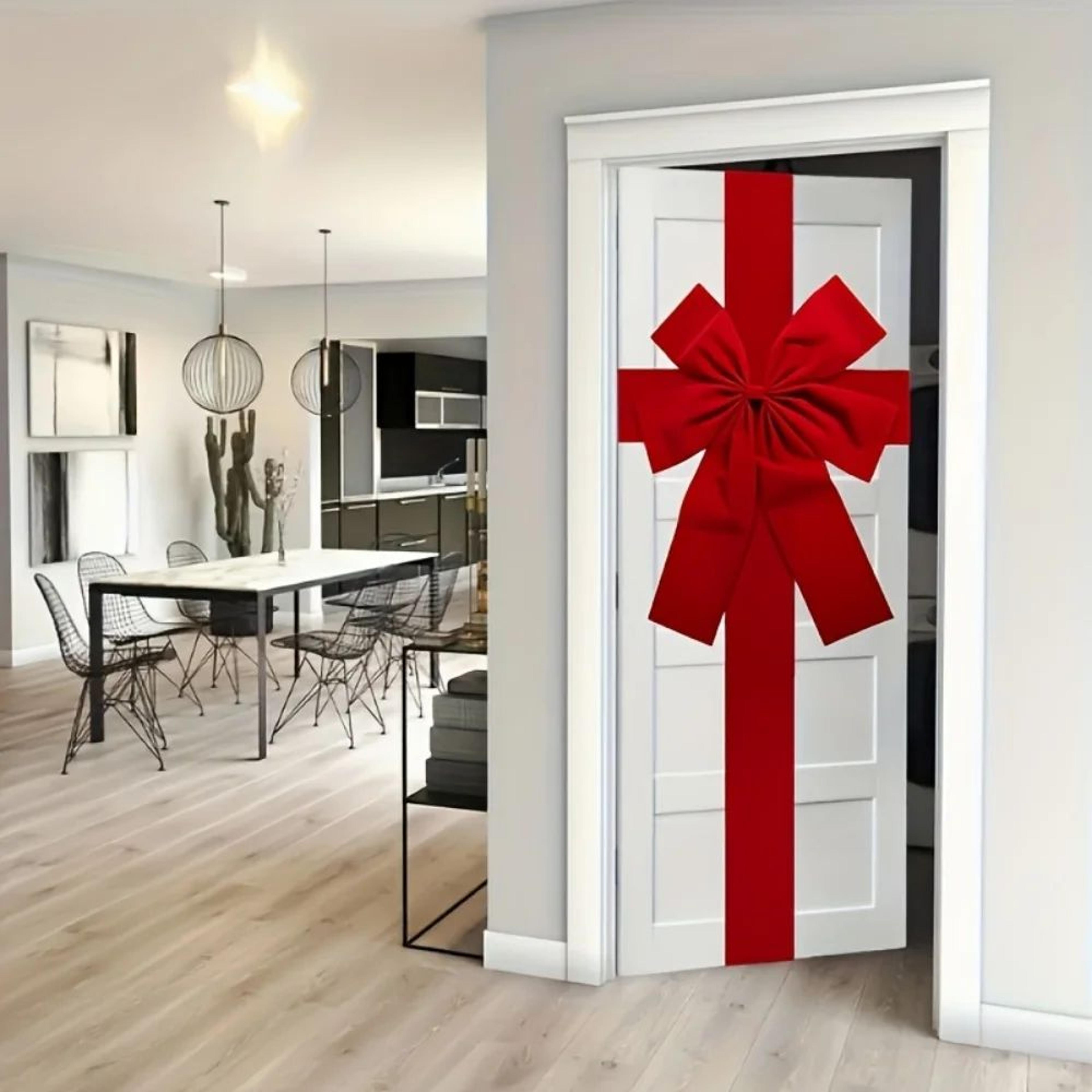 Large Red Christmas Door Bow  Festive Hanging Ribbon Decoration For Inviting Entrances New Year And 2