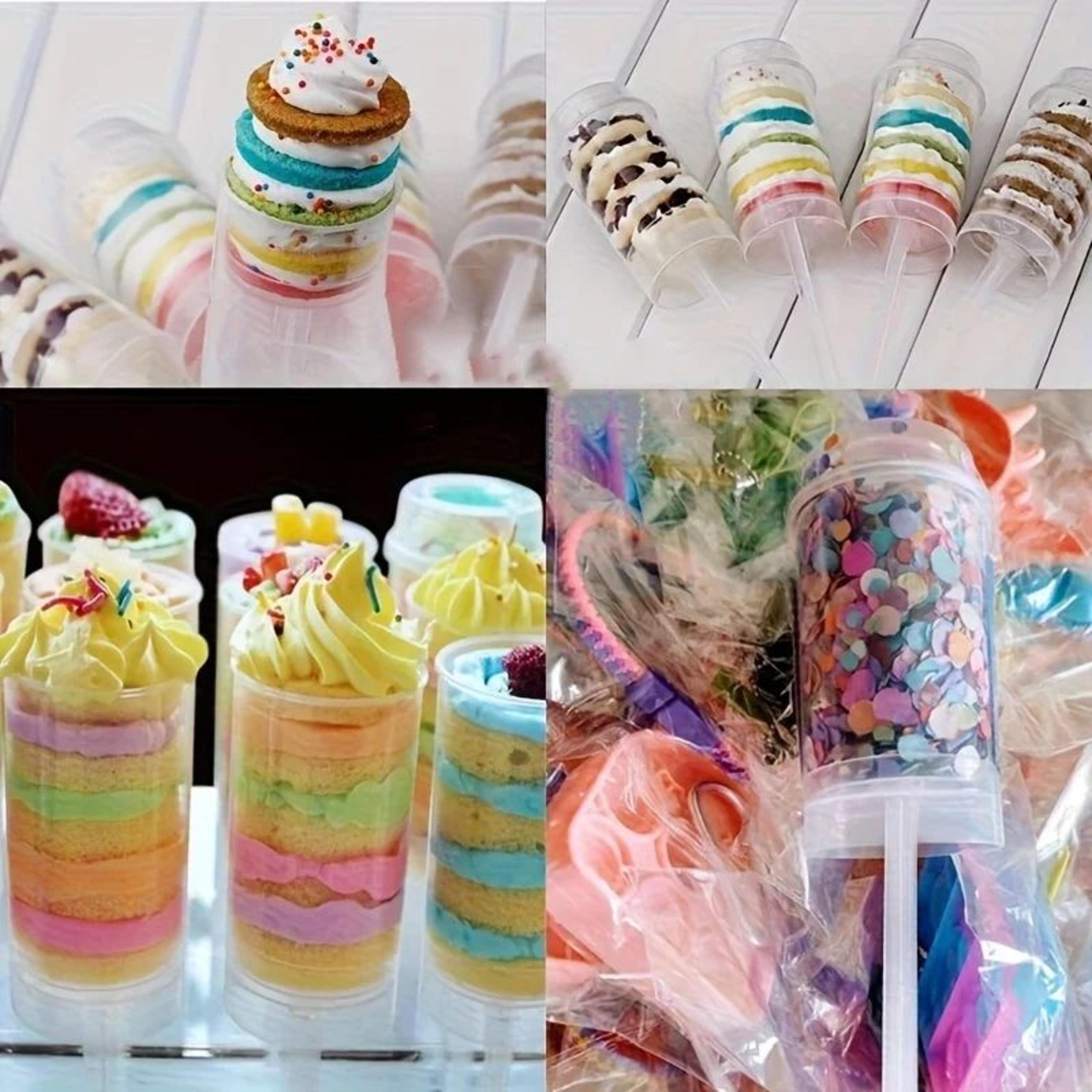Push Pop Cake Shooters With Lids  30 Clear Plastic PushUp Dessert Containers For Layered Cake Ice C 3