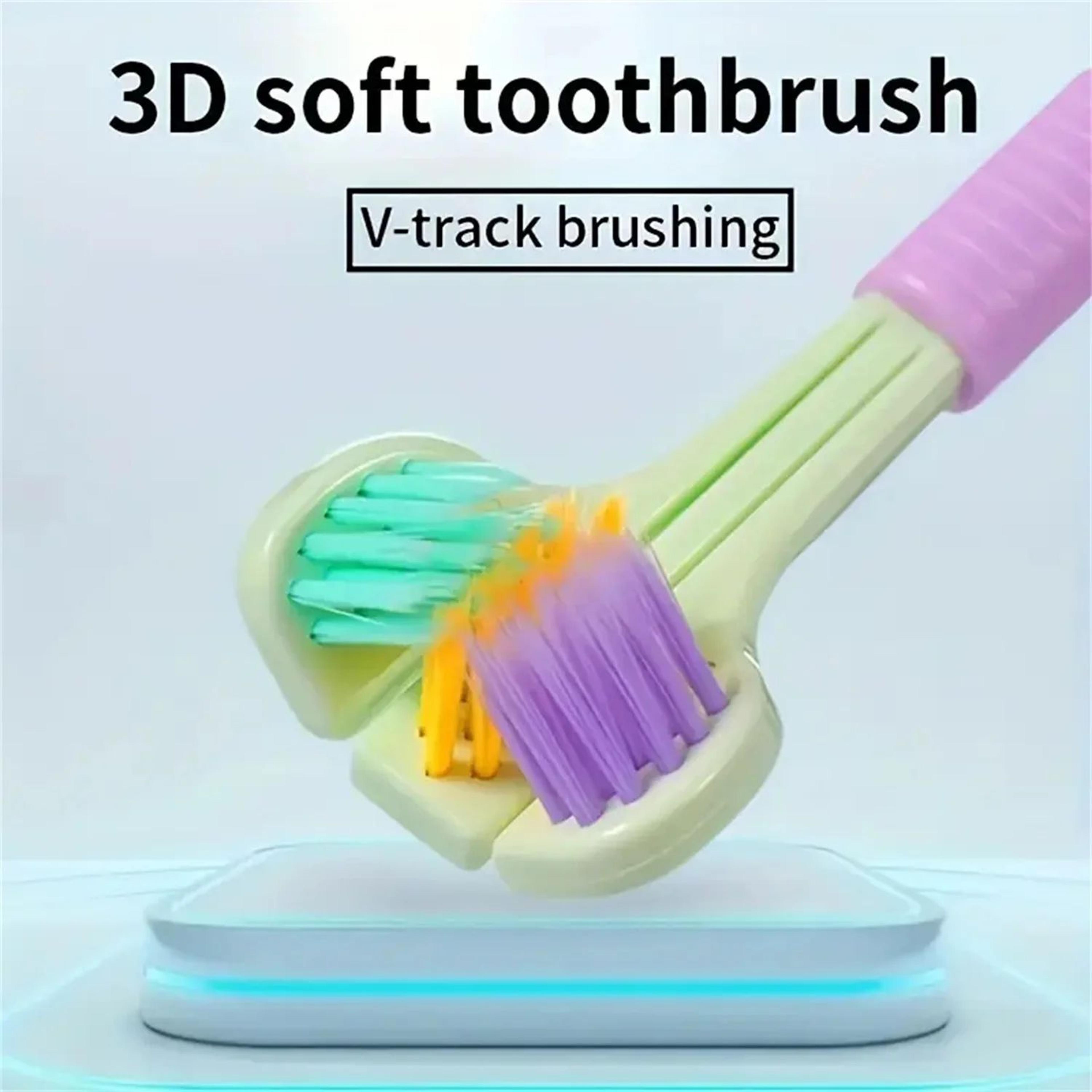 Soft Bristle ThreeSided Toothbrush  Adult Oral Care Brush For Gentle Cleaning And Convenient Daily  4