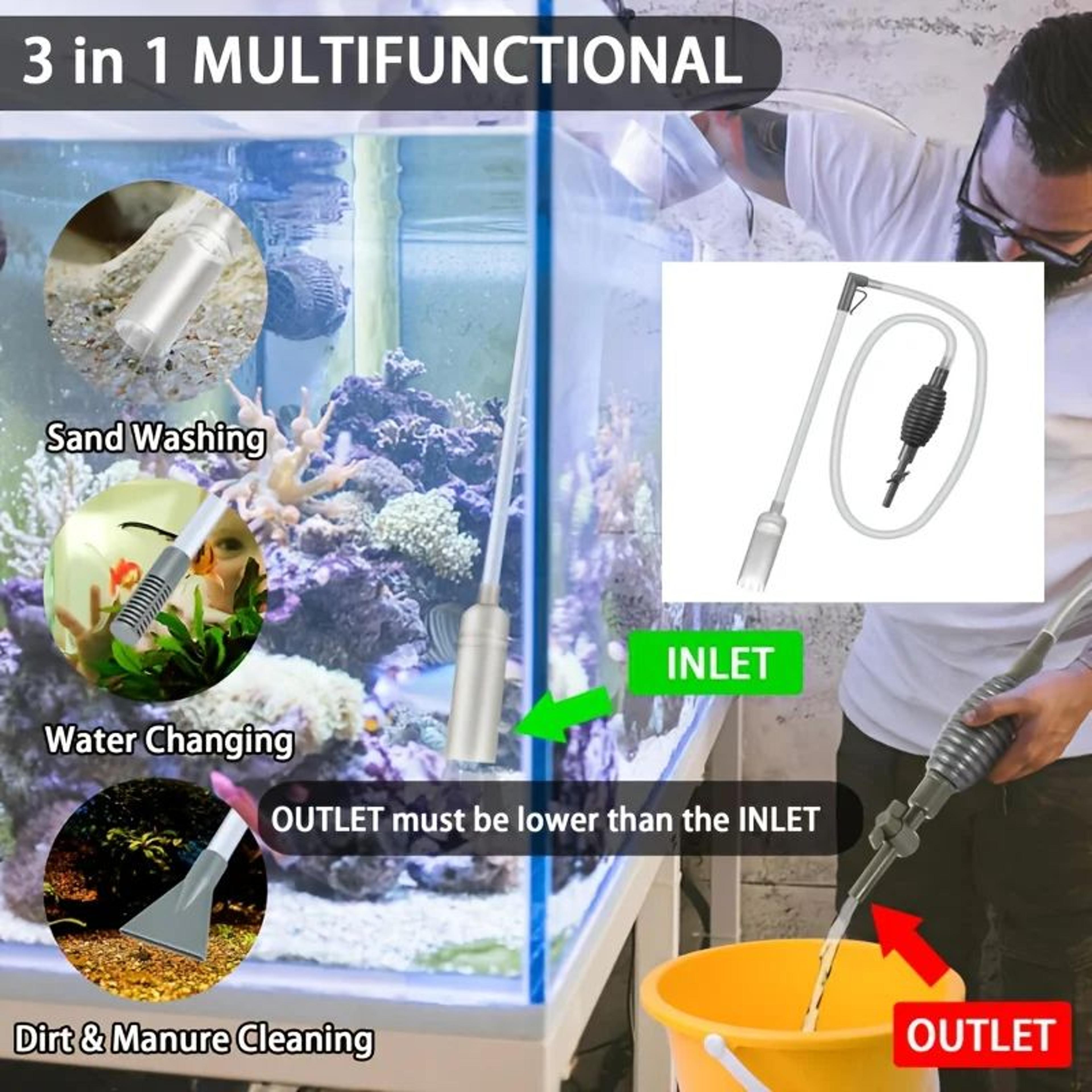 Aquarium Suction Pump Kit  Easy Water Changes And Sand Cleaning With Flexible Hose For Everyday Fis 4