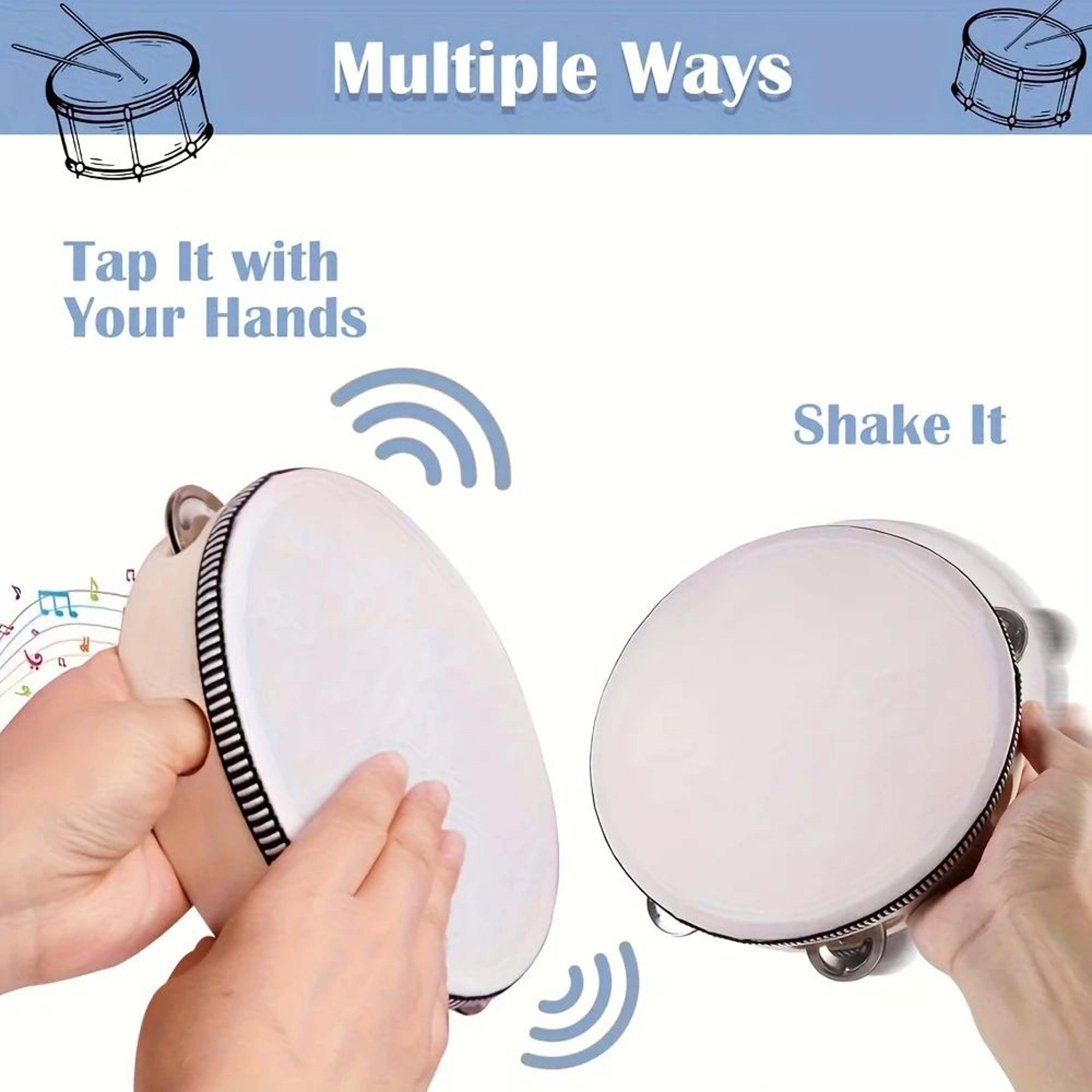 Wooden Tambourine  6810 In Handheld Percussion Instrument For Music Learning Weddings Church  Party 1