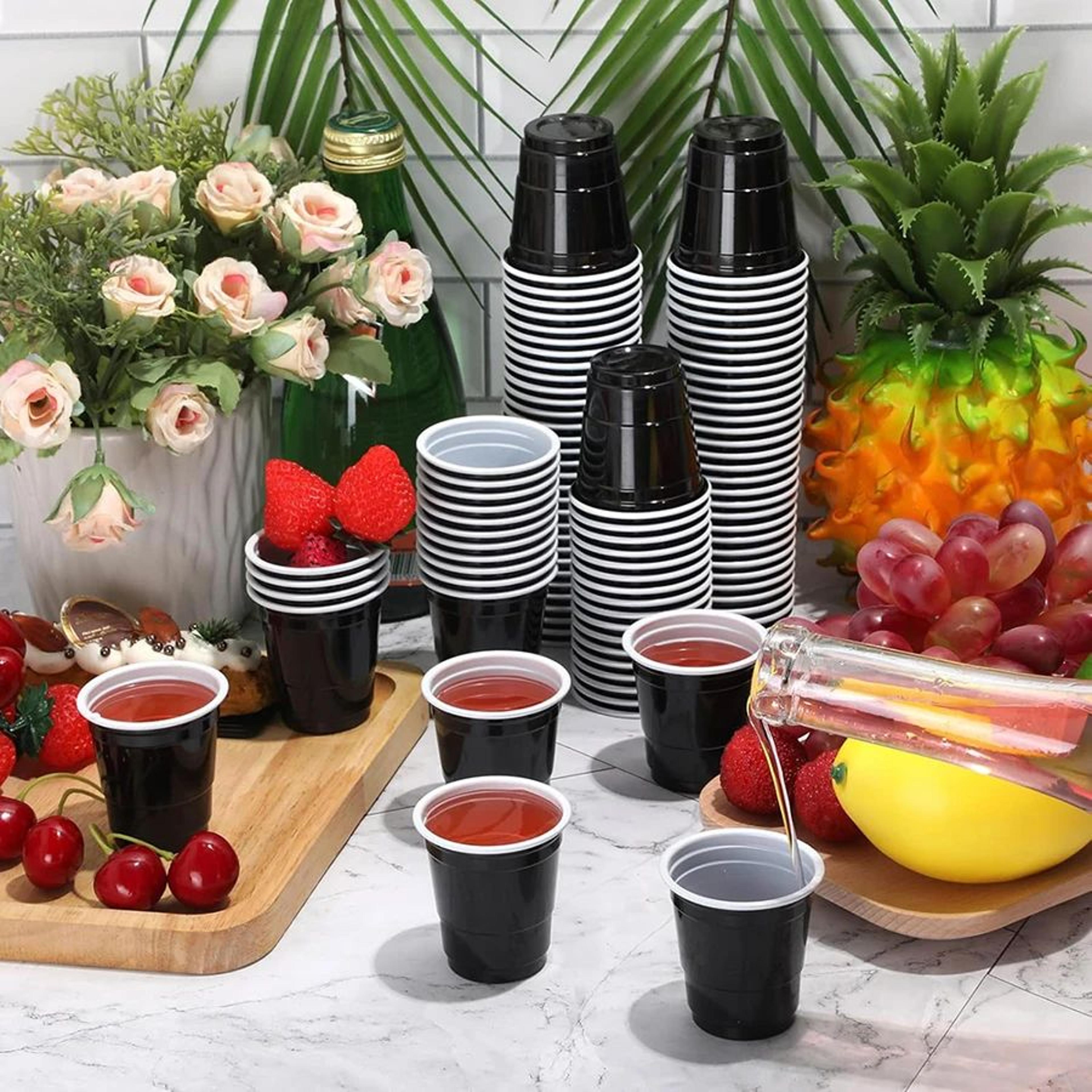 Small Plastic Shot Cups  2 Fl Oz Disposable Tasting Cups For Simple Serving At Weddings Graduations 5