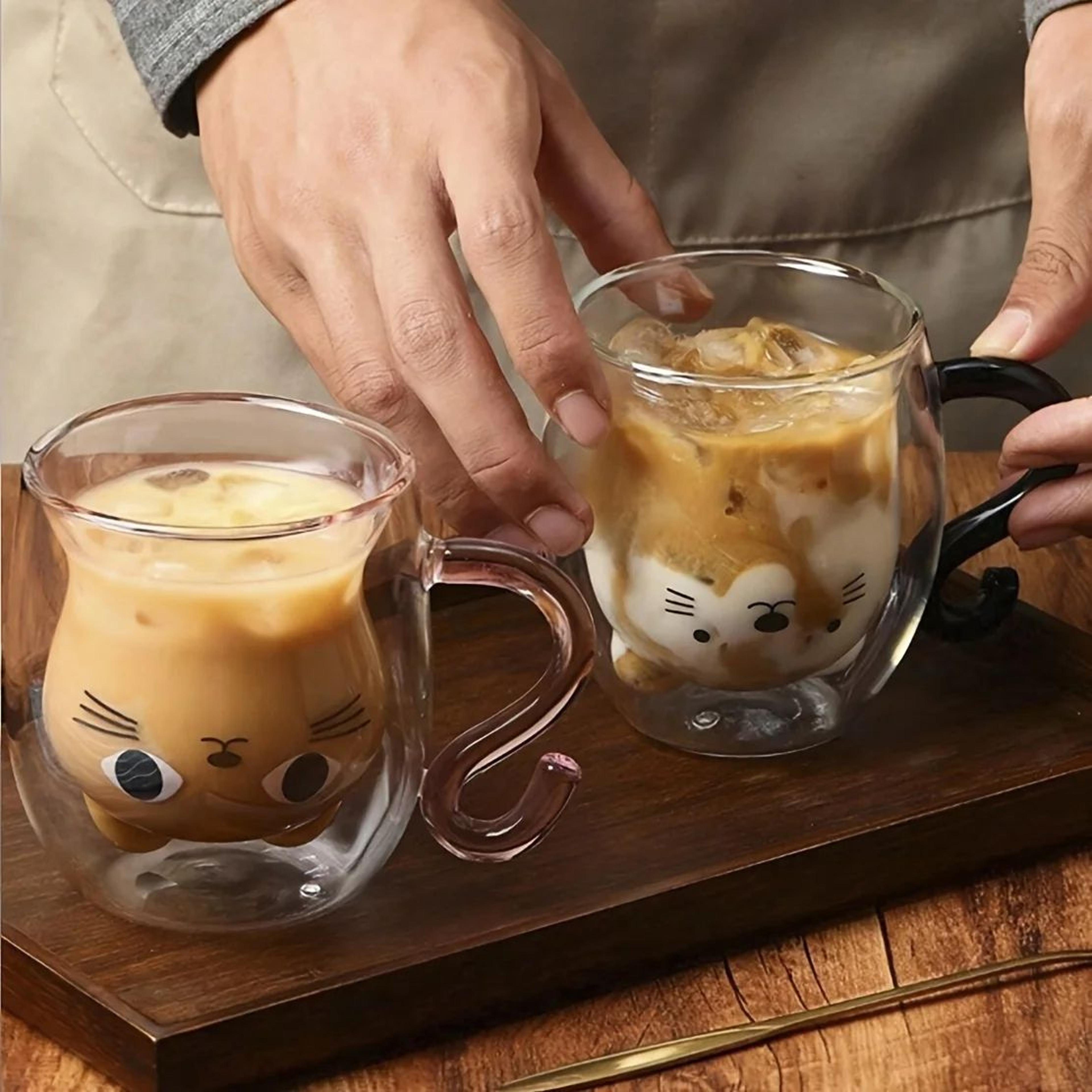 Cute Cat Glass Mug  DoubleWalled HeatResistant Coffee And Milk Cup For Cozy Sips Home Drinkware And 1