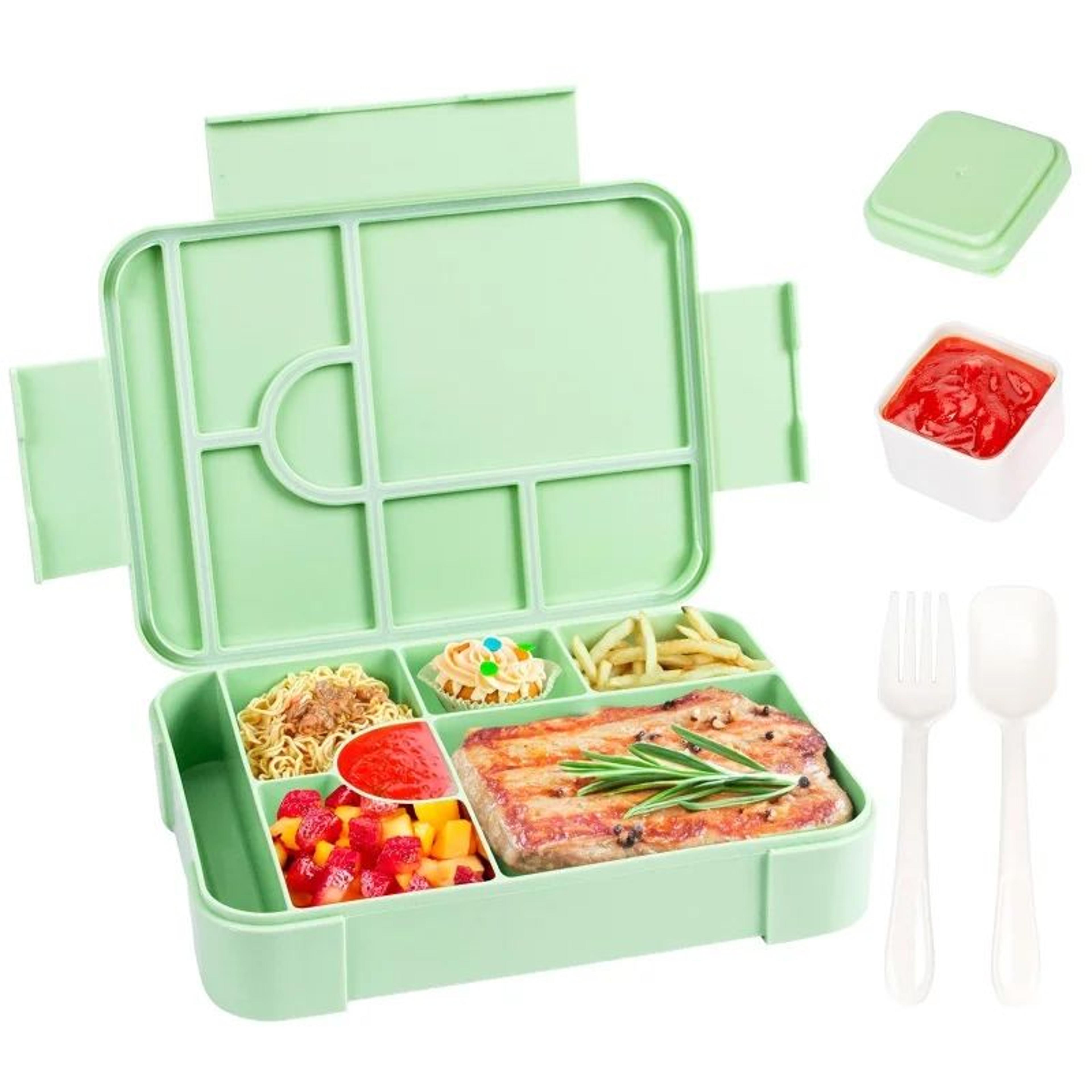 Divided Bento Lunch Box  Leakproof Food Container With Fork  Spoon For School Meals Camping  Meal P 7