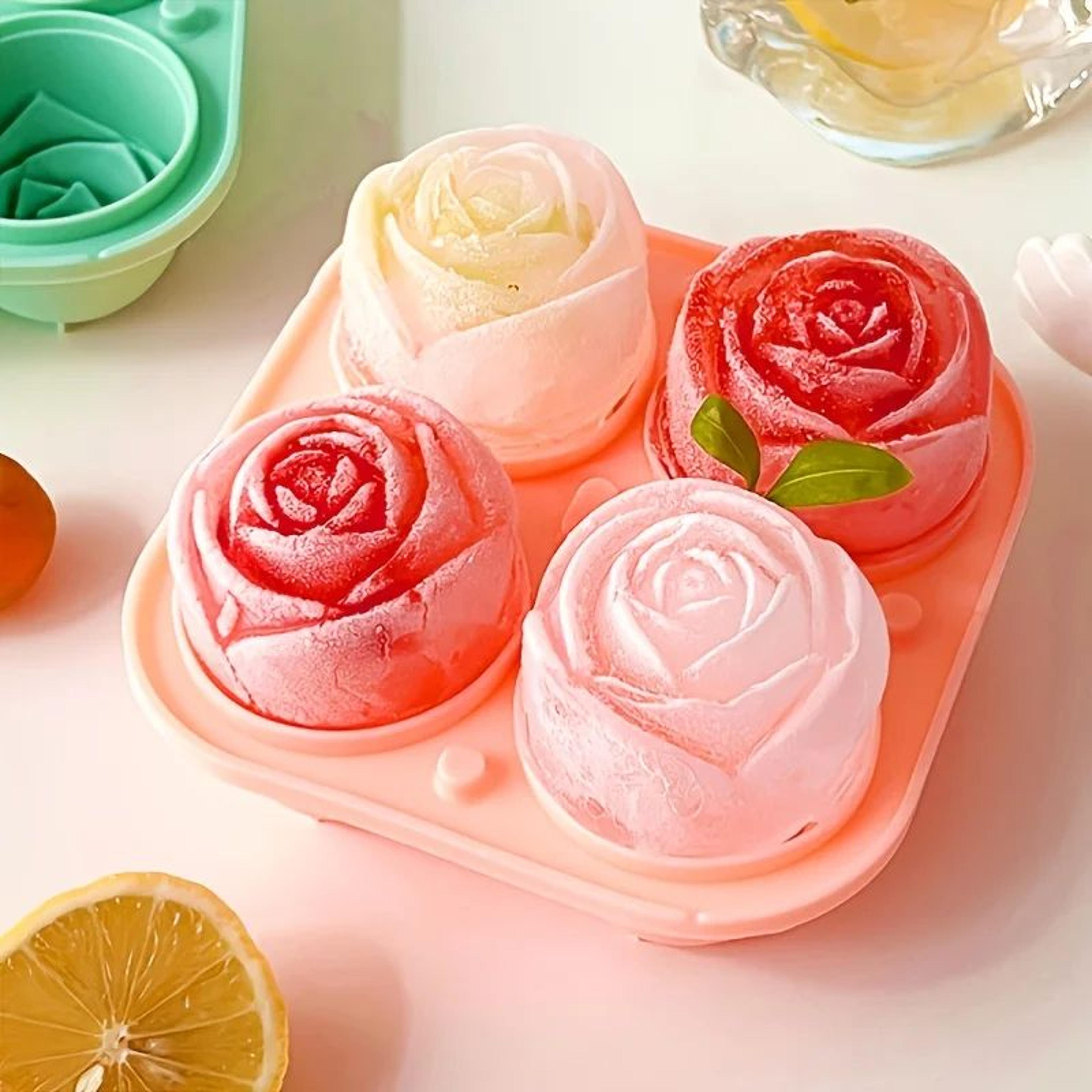 Rose Ice Cube Mold  Reusable FoodGrade Silicone Tray For Easy Release Elegant Summer Drinks And Dec 5