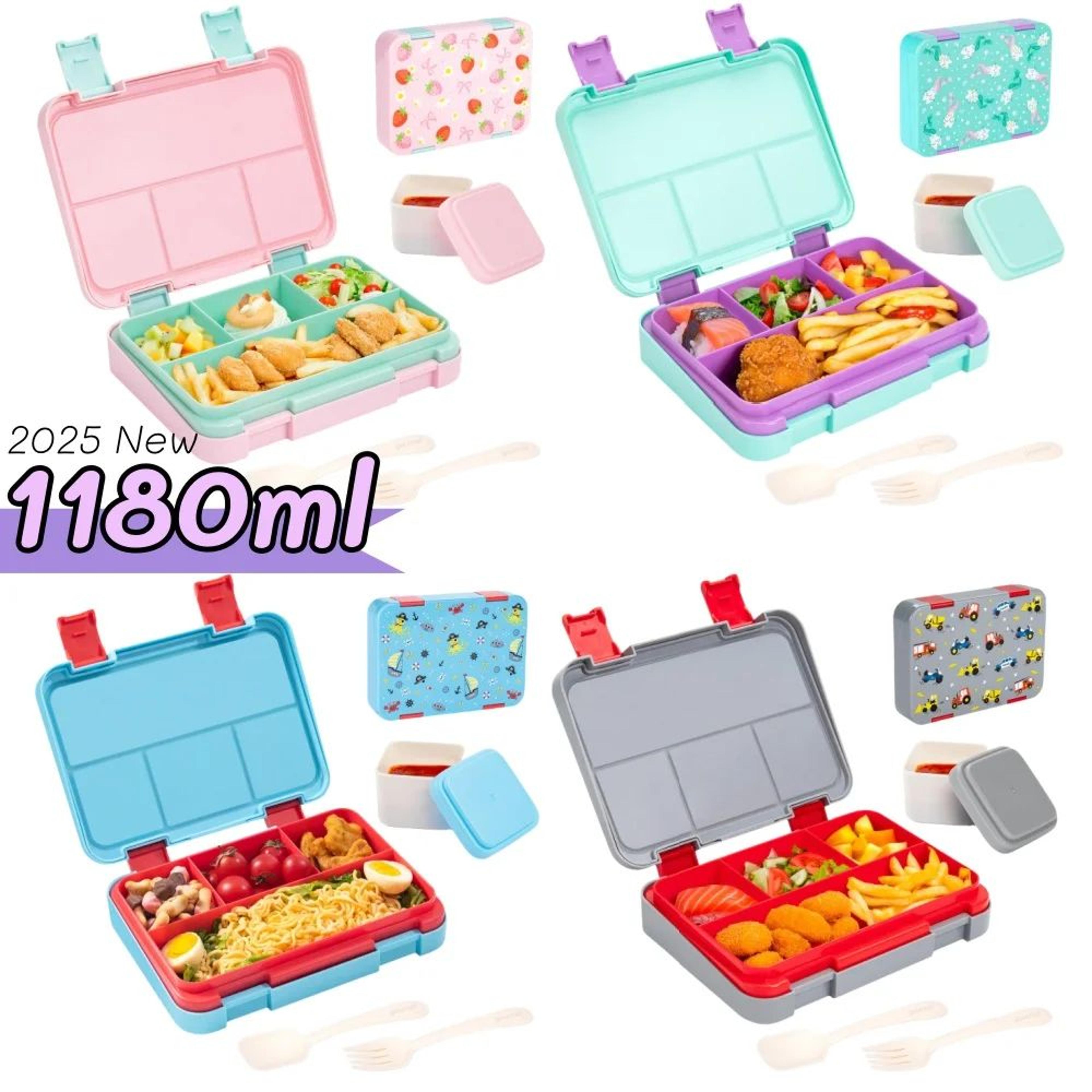 Cartoon Bento Lunch Box  3990 Fl Oz Leakproof Meal Container With Removable Dividers For School Wor 0