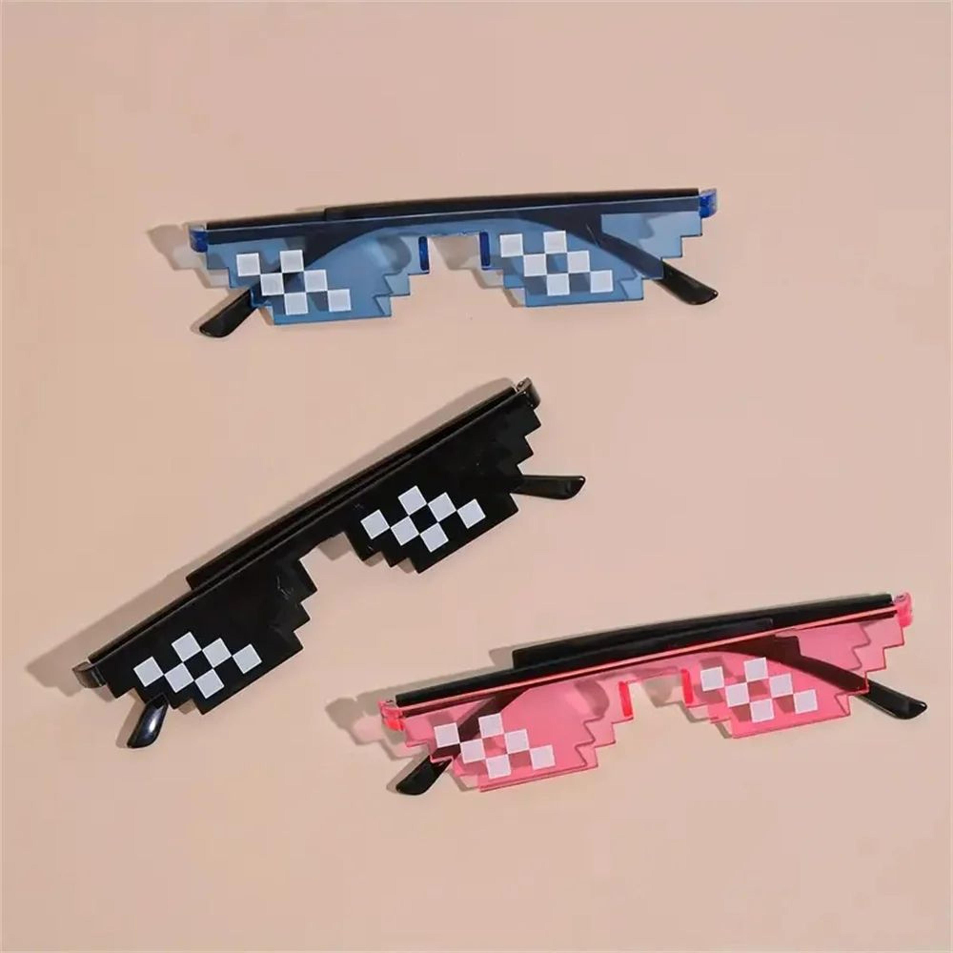 pixel party glasses – fun mosaic photo props for gamer celebrations, anime party, festivals and creative novelty gifts