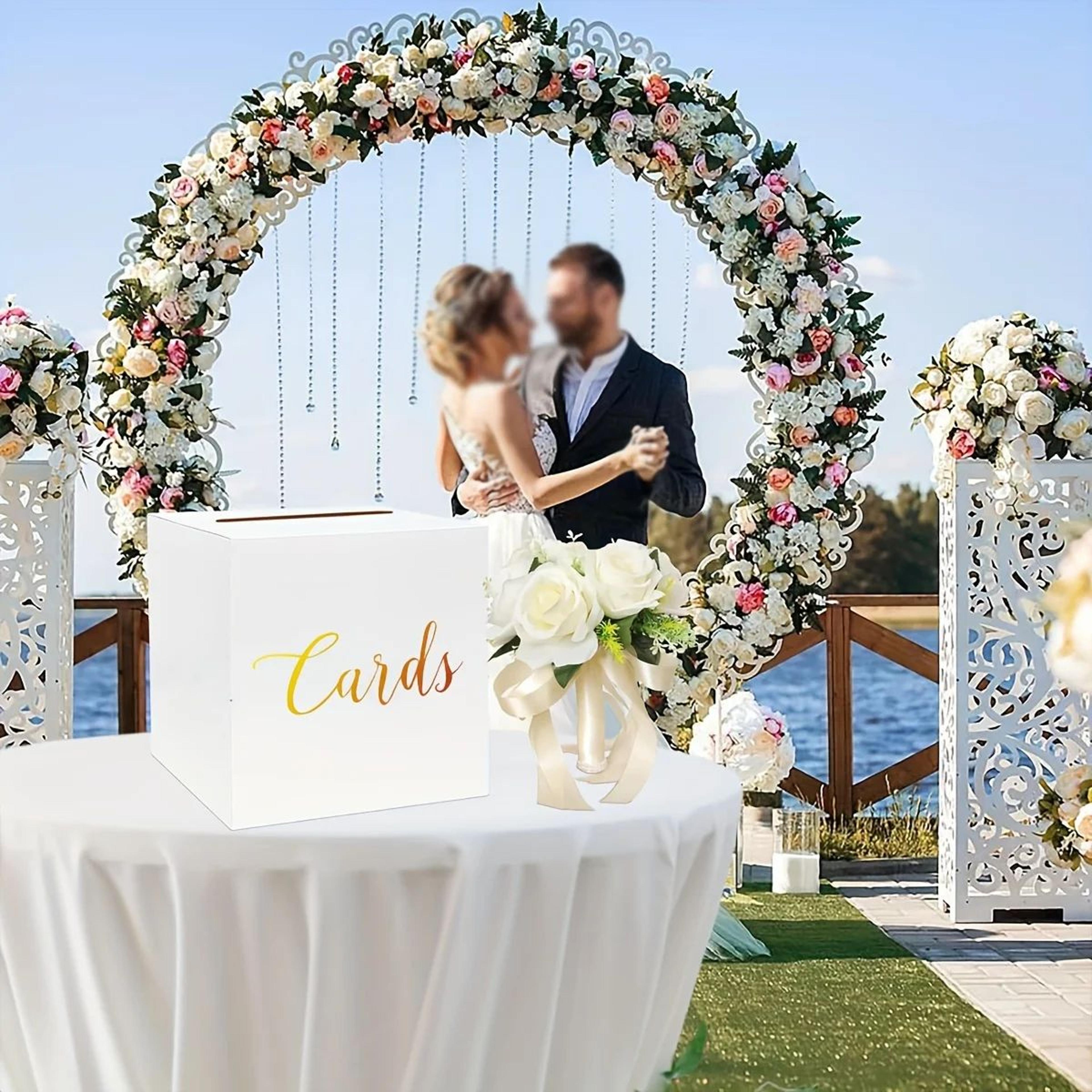 White Card Box  Gold Foil Design With 10 Cards For Wedding Receptions Baby Showers Voting Games And 2