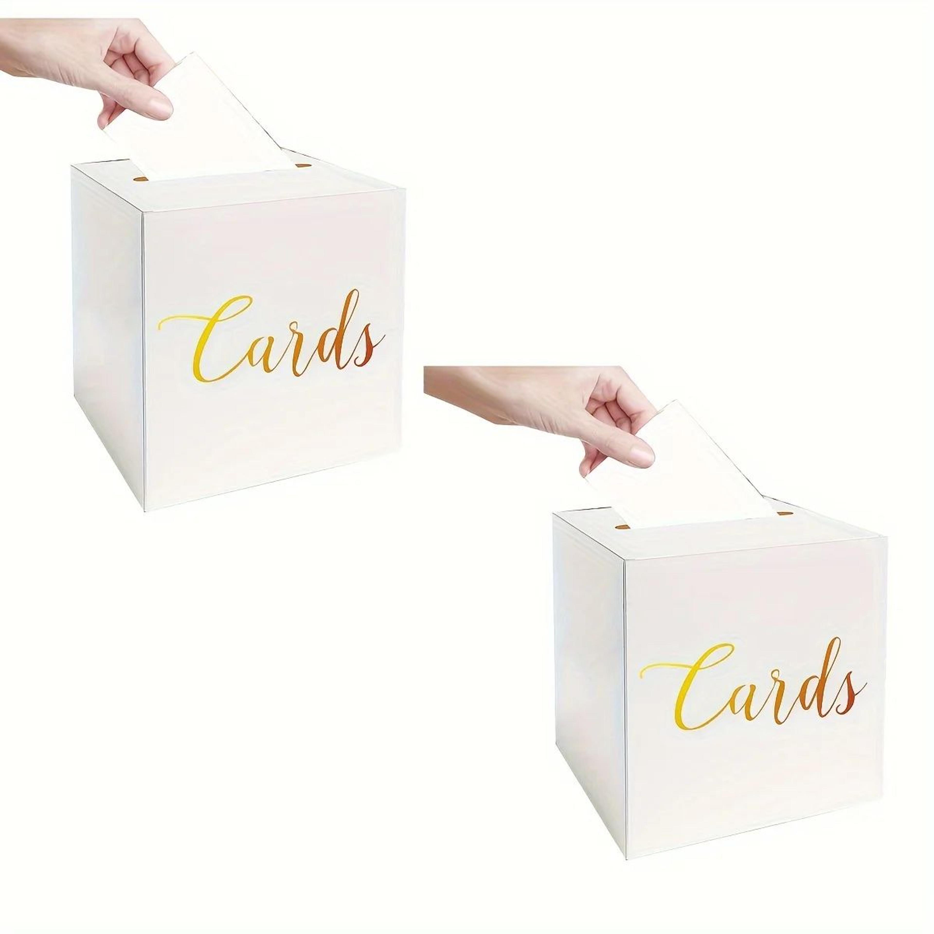 White Card Box  Gold Foil Design With 10 Cards For Wedding Receptions Baby Showers Voting Games And 7