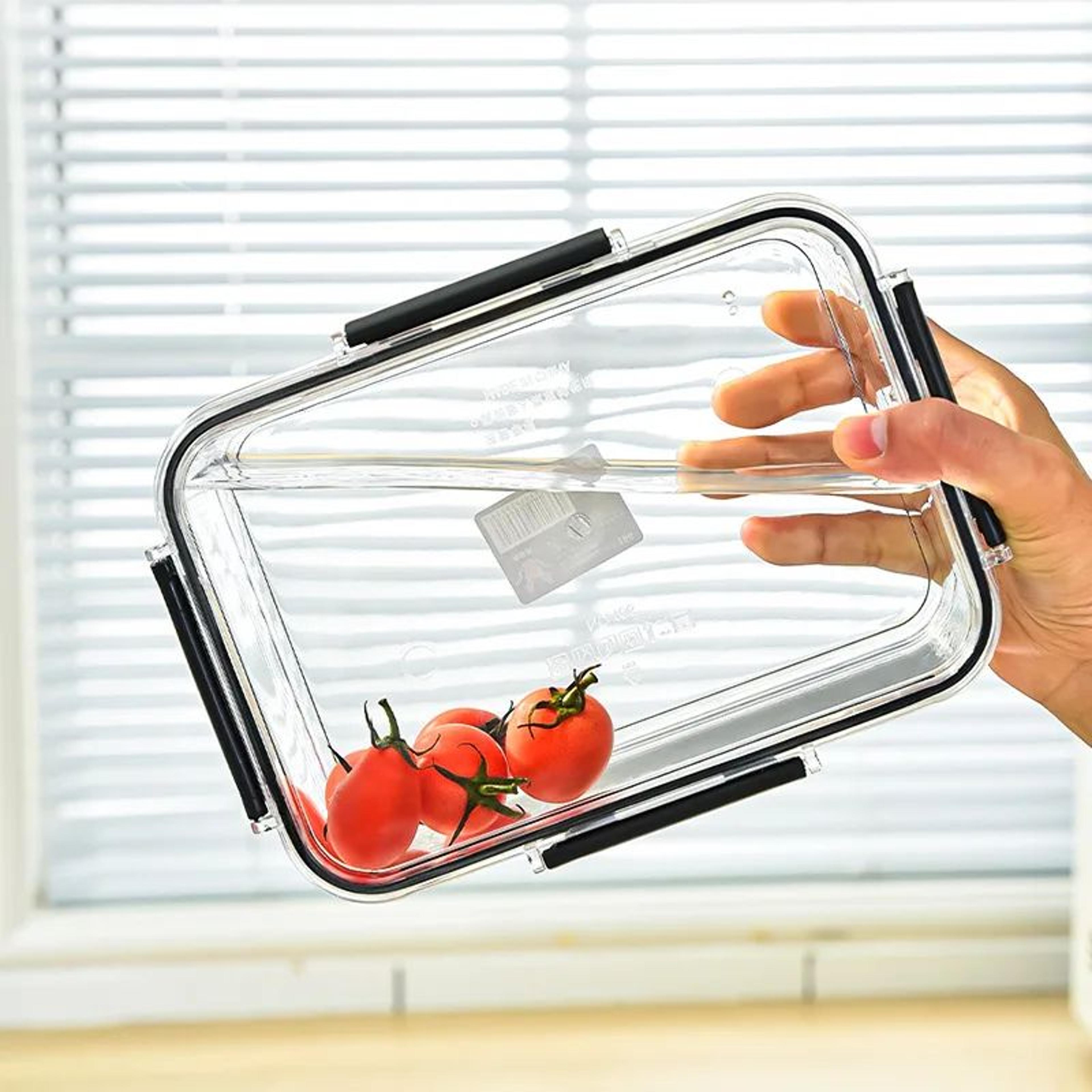 Clear Refrigerator Storage Boxes  Sealed PET Food Containers In 3 Sizes For Neat Fruit Vegetables A 3