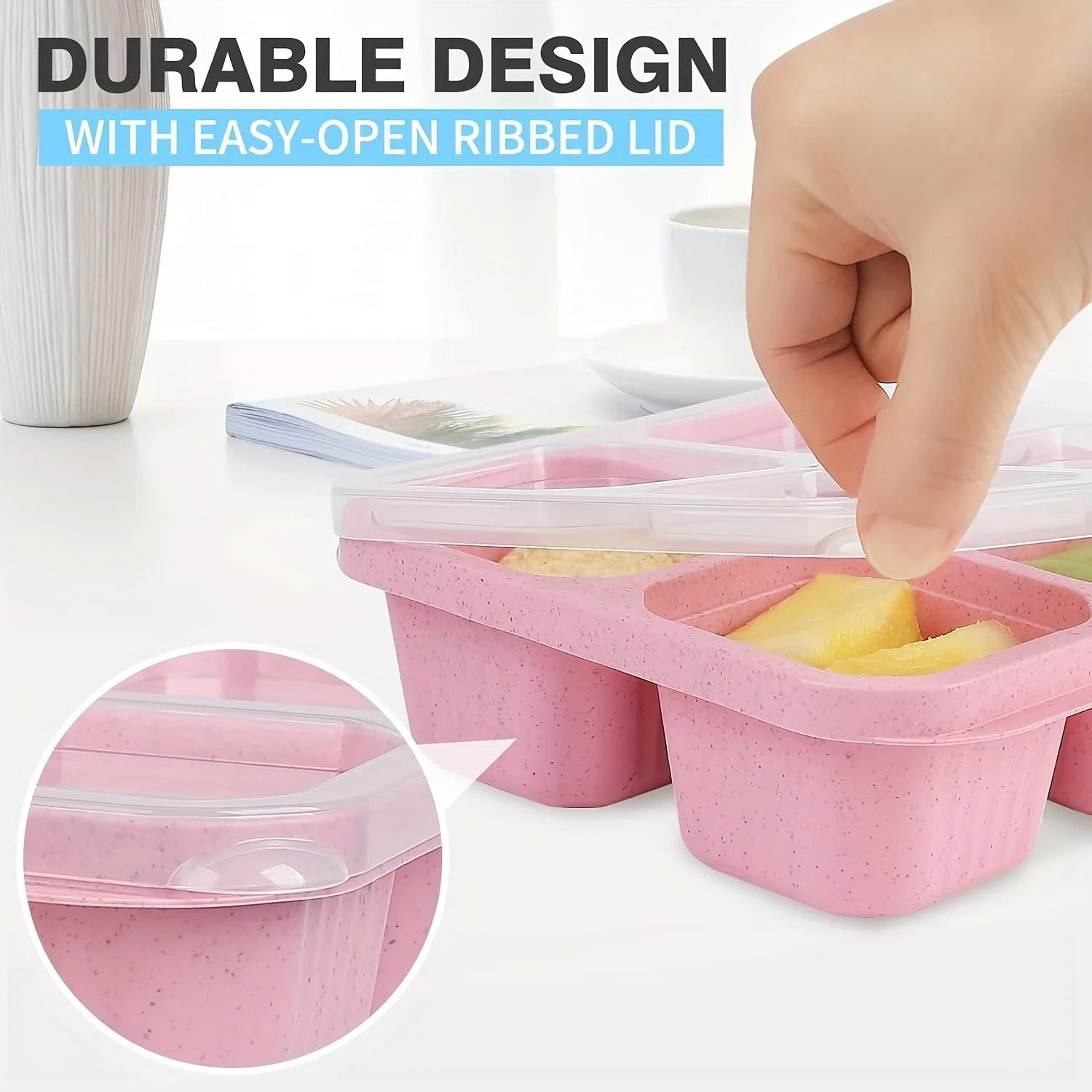 Bento Snack Box  BPAFree Reusable Lunch Container With Lid And 4 Compartments For Neat School Work  4